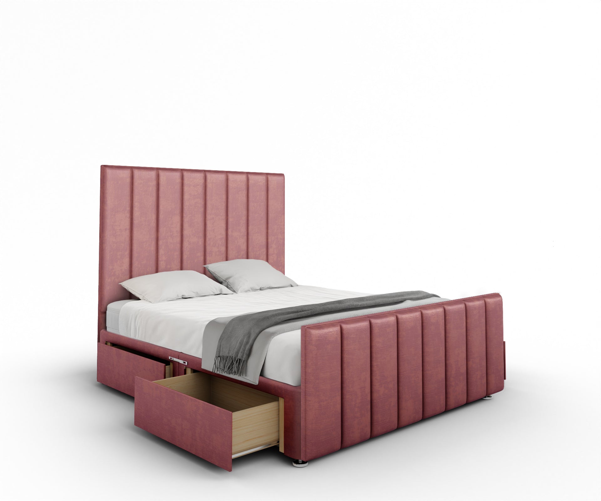 Amelia Petite Line Divan Bed Set With Footboard