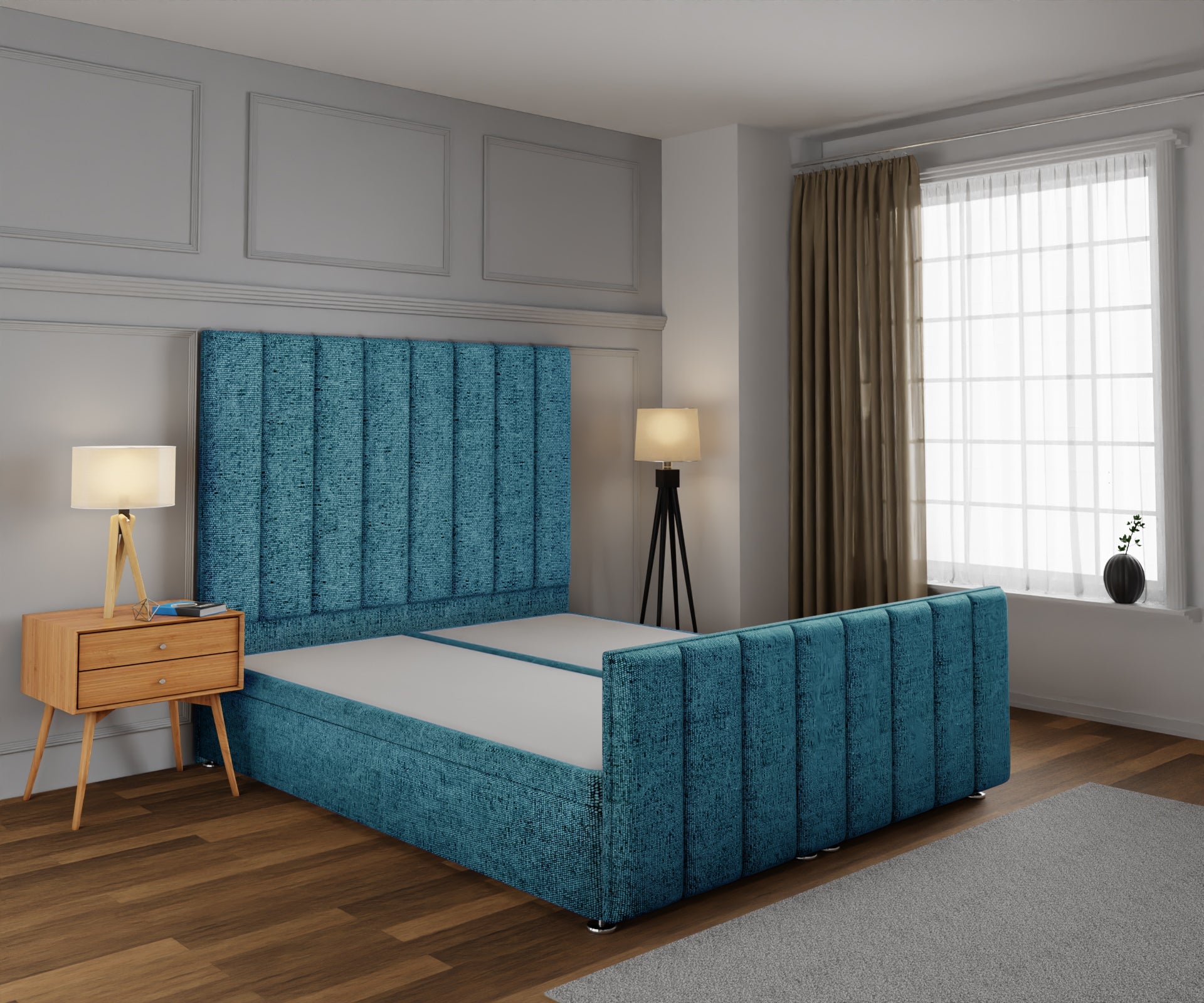Amelia Petite Line Ottoman Storage Divan Bed Base And Headboard With Footboard