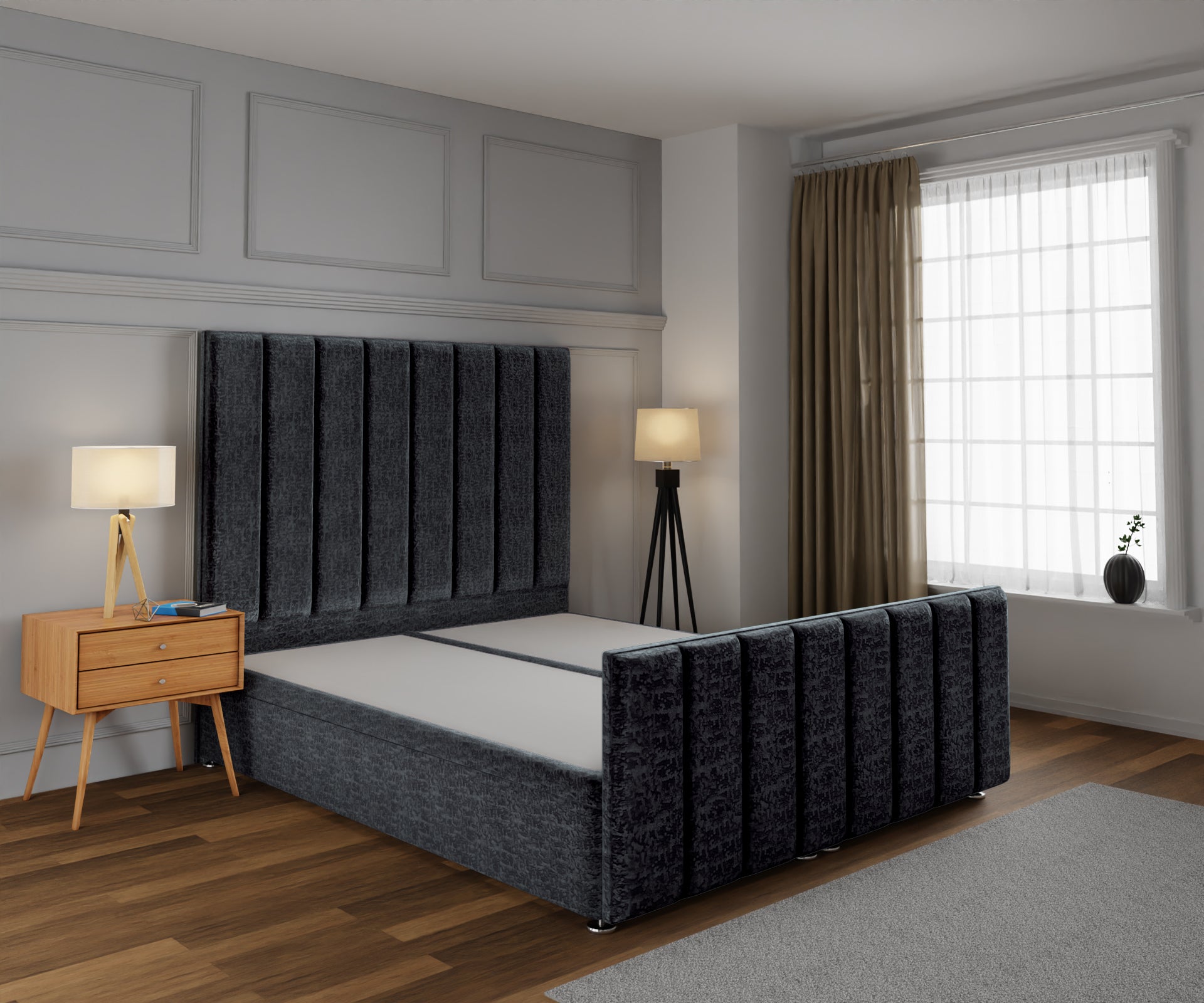 Amelia Petite Line Ottoman Storage Divan Bed Base And Headboard With Footboard