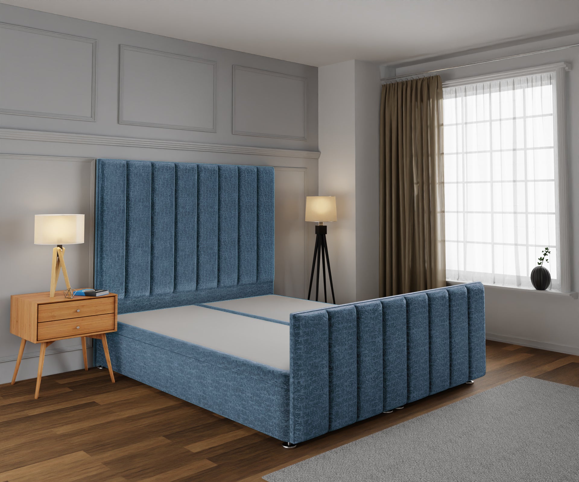 Amelia Petite Line Ottoman Storage Divan Bed Base And Headboard With Footboard