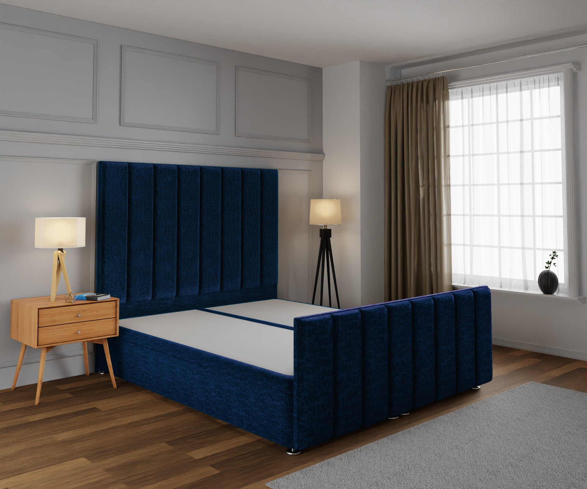 Amelia Petite Line Ottoman Storage Divan Bed Base And Headboard With Footboard