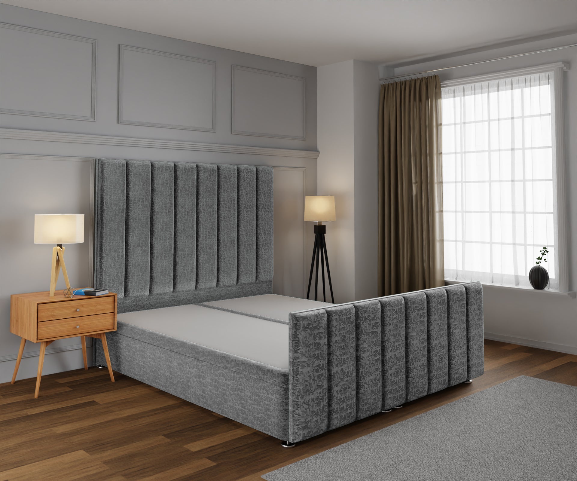 Amelia Petite Line Ottoman Storage Divan Bed Base And Headboard With Footboard