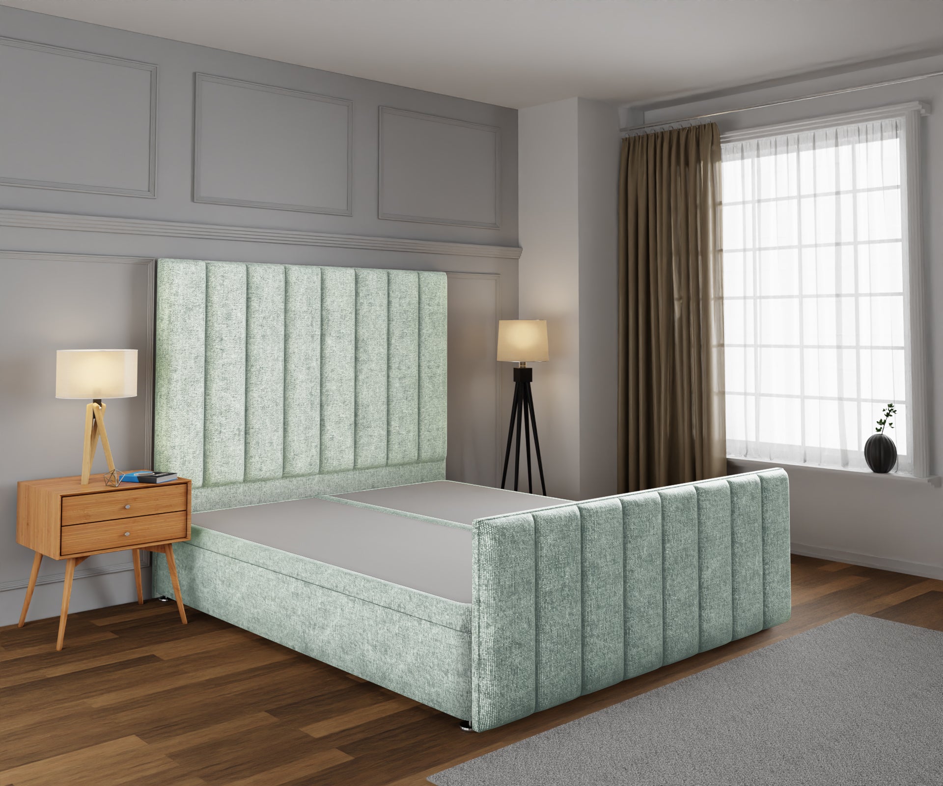 Amelia Petite Line Ottoman Storage Divan Bed Base And Headboard With Footboard