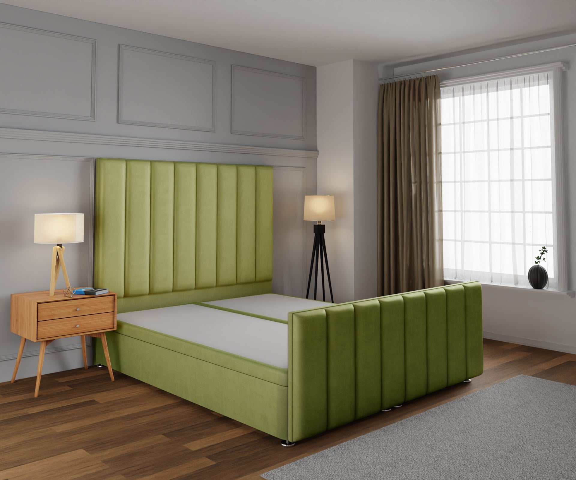 Amelia Petite Line Ottoman Storage Divan Bed Base And Headboard With Footboard