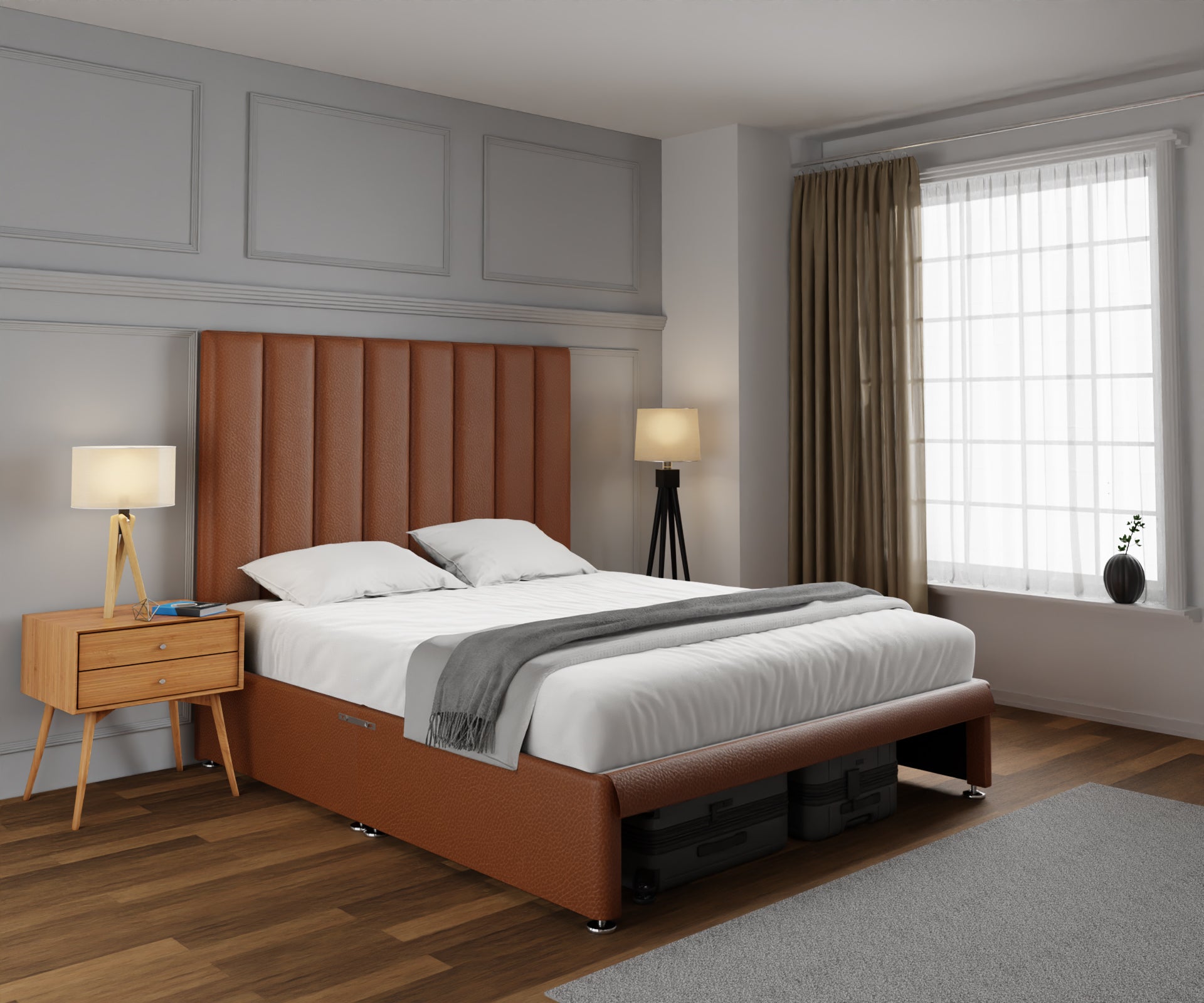 Amelia Petite Line Open Storage Divan Bed Set