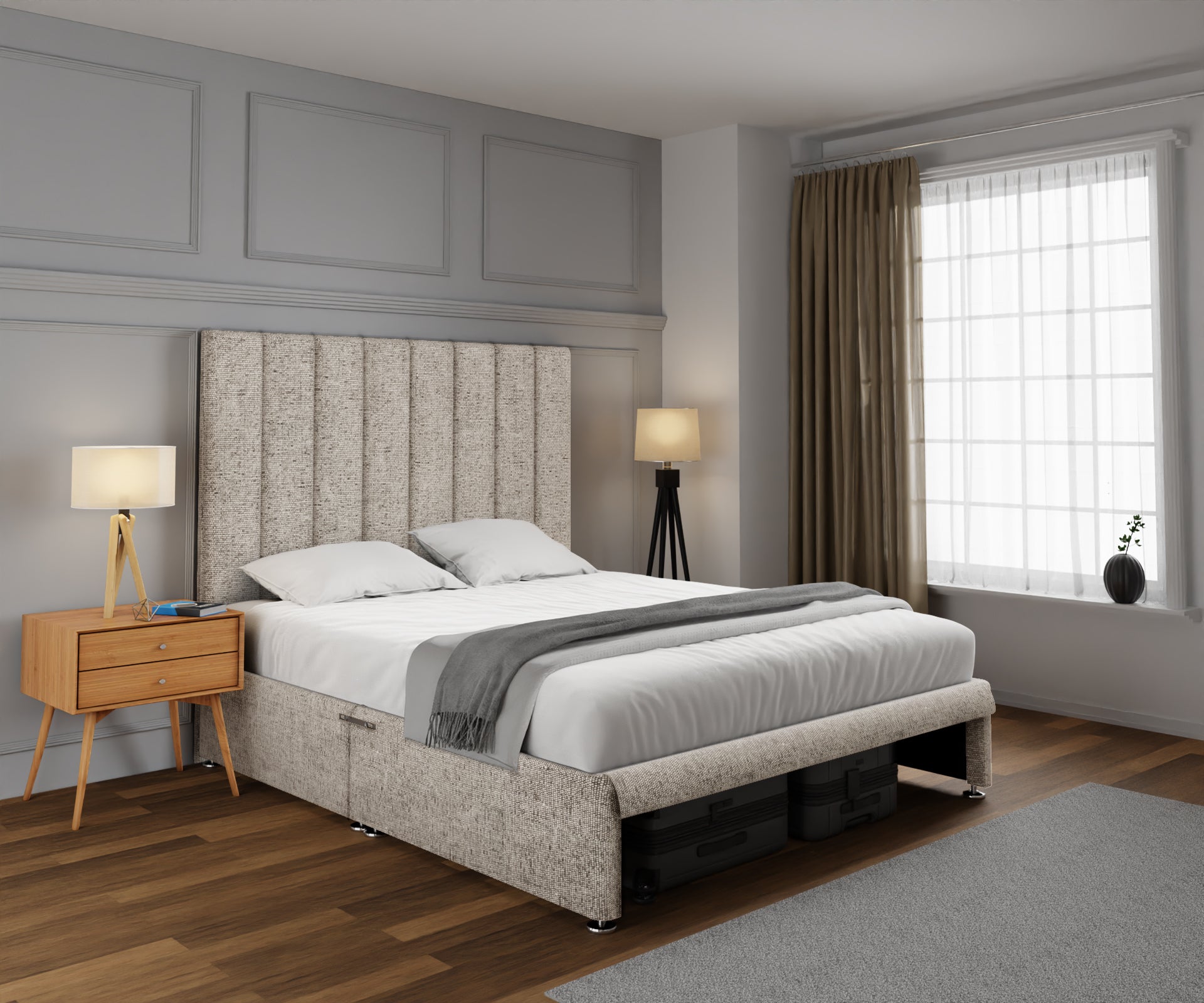 Amelia Petite Line Open Storage Divan Bed Set