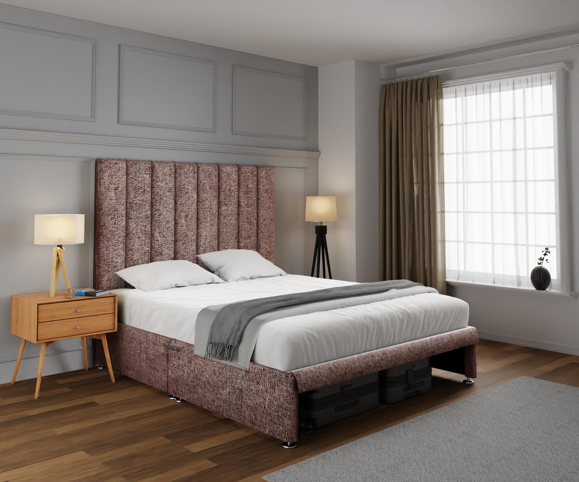 Amelia Petite Line Open Storage Divan Bed Set