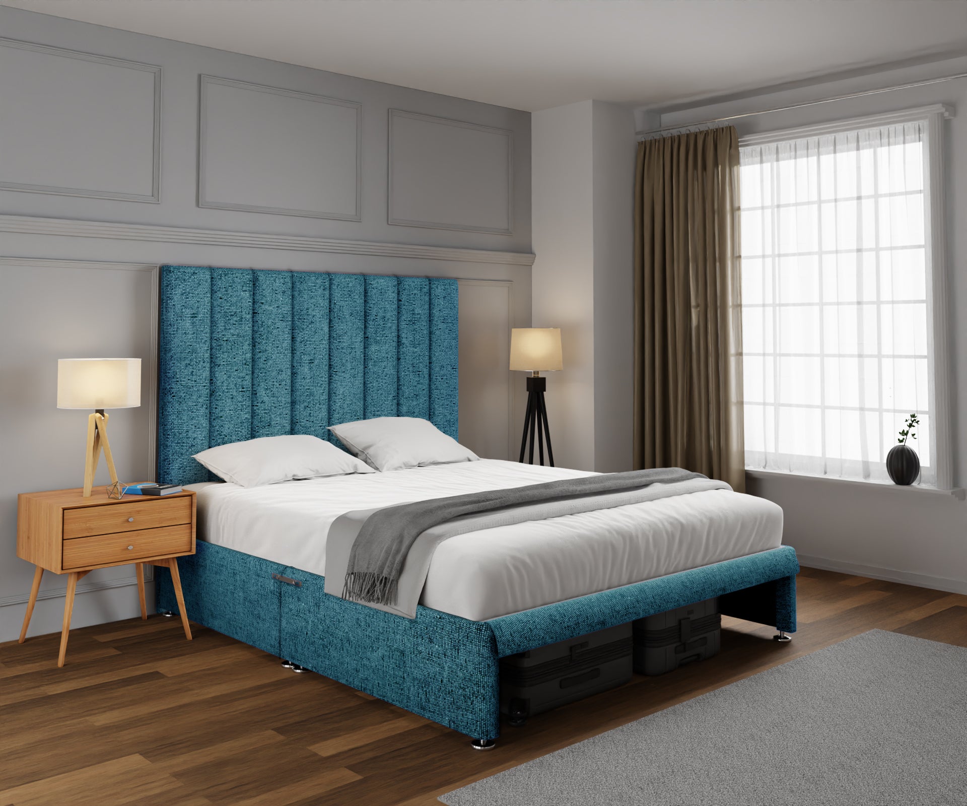 Amelia Petite Line Open Storage Divan Bed Set