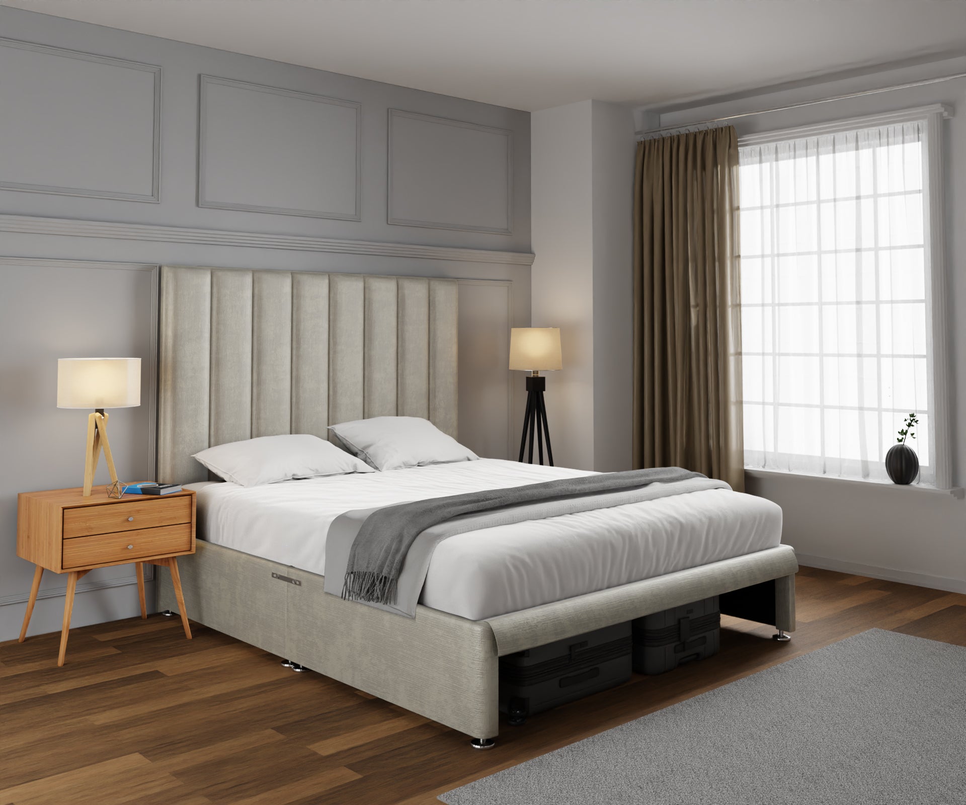 Amelia Petite Line Open Storage Divan Bed Set
