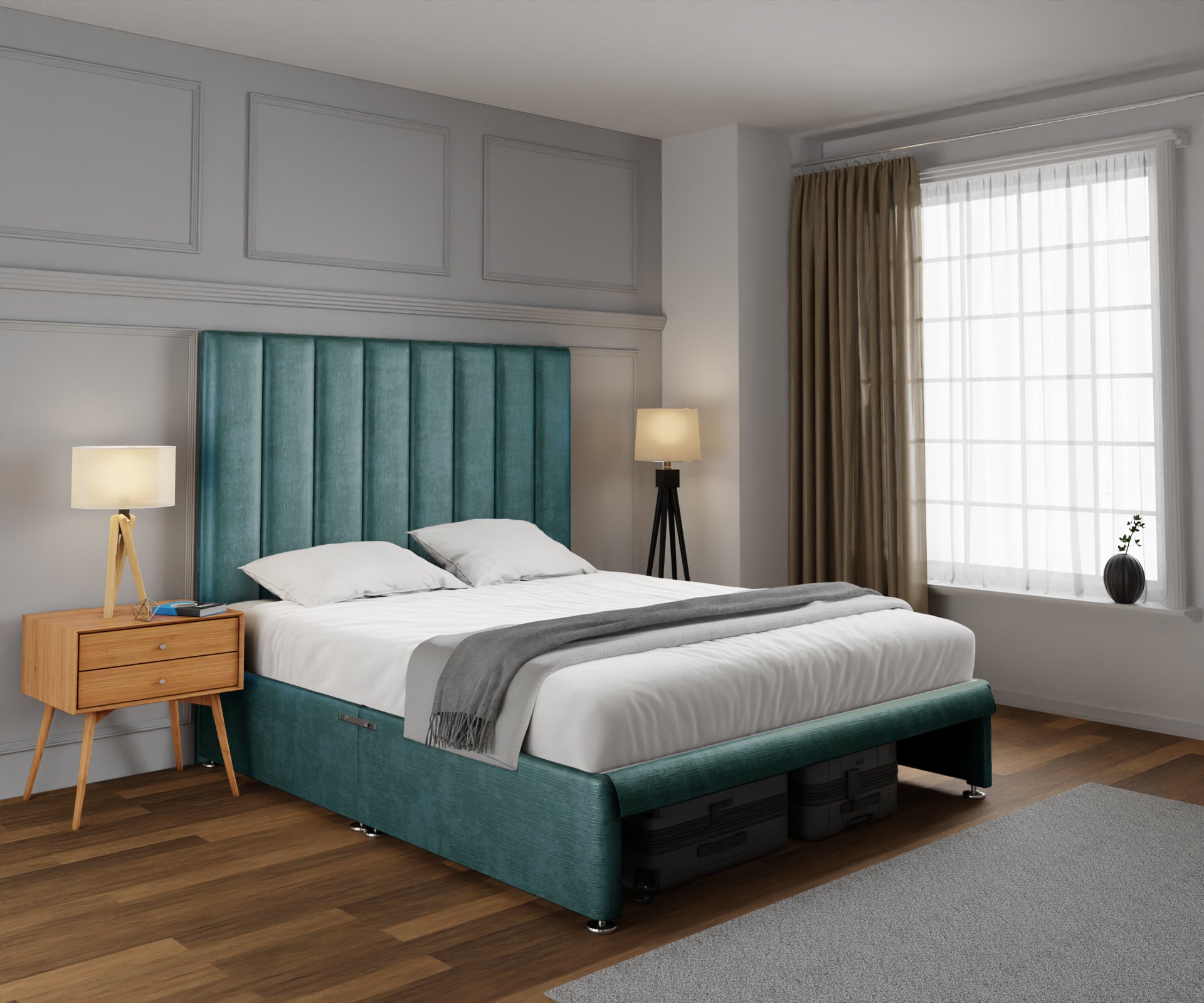 Amelia Petite Line Open Storage Divan Bed Set
