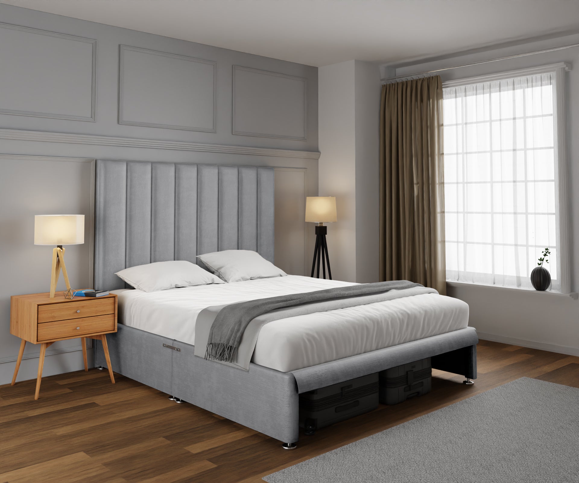Amelia Petite Line Open Storage Divan Bed Set