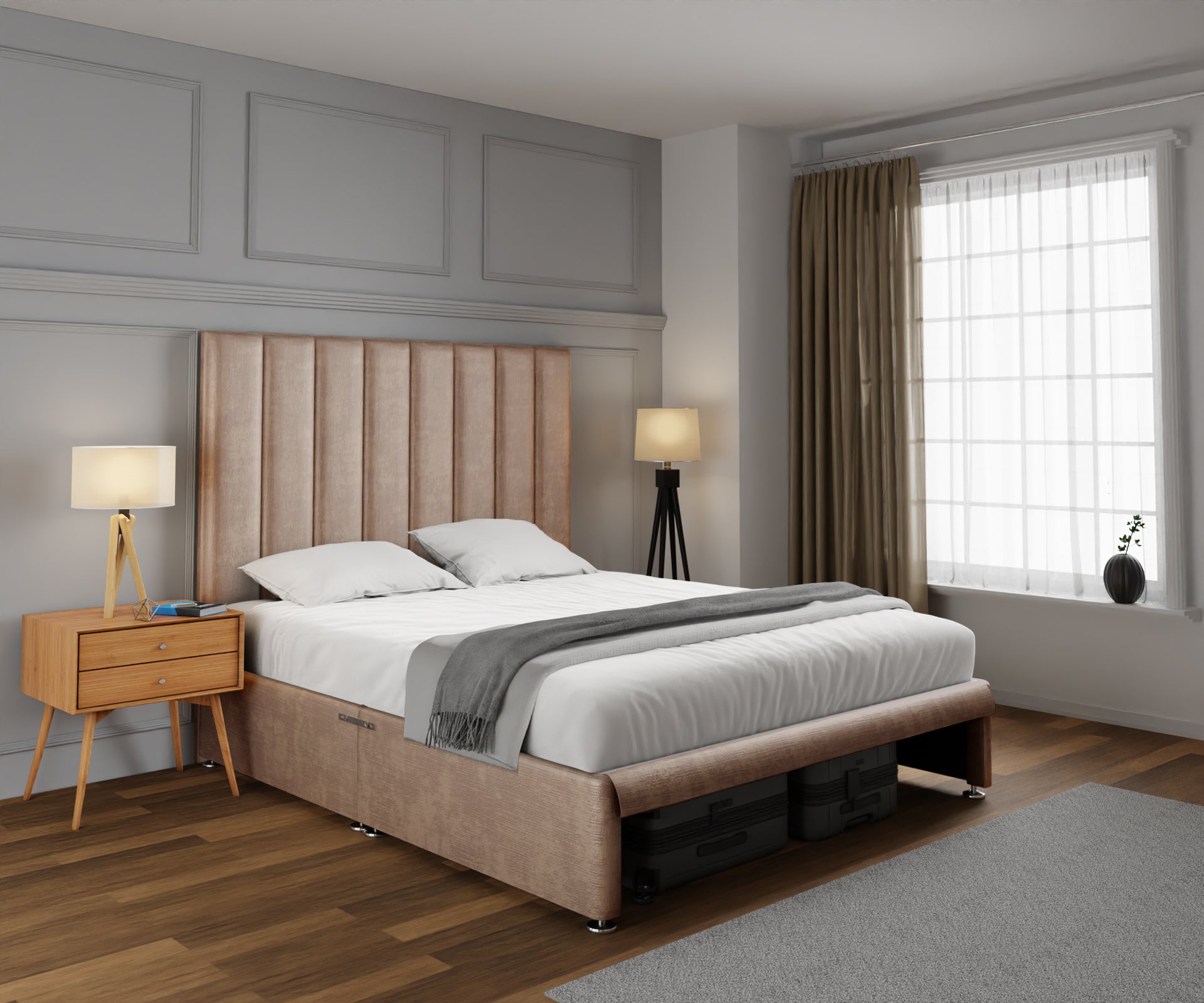 Amelia Petite Line Open Storage Divan Bed Set