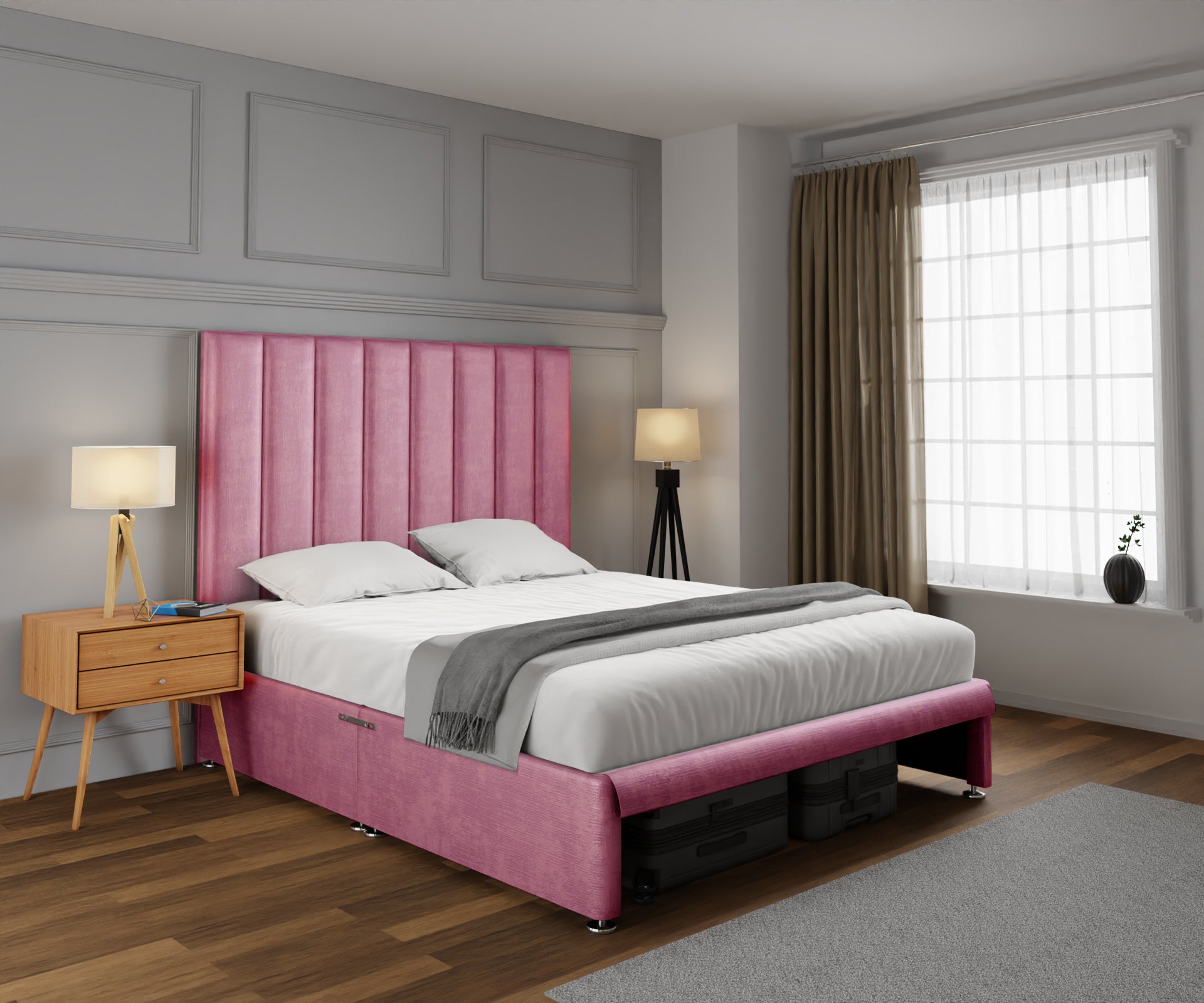 Amelia Petite Line Open Storage Divan Bed Set