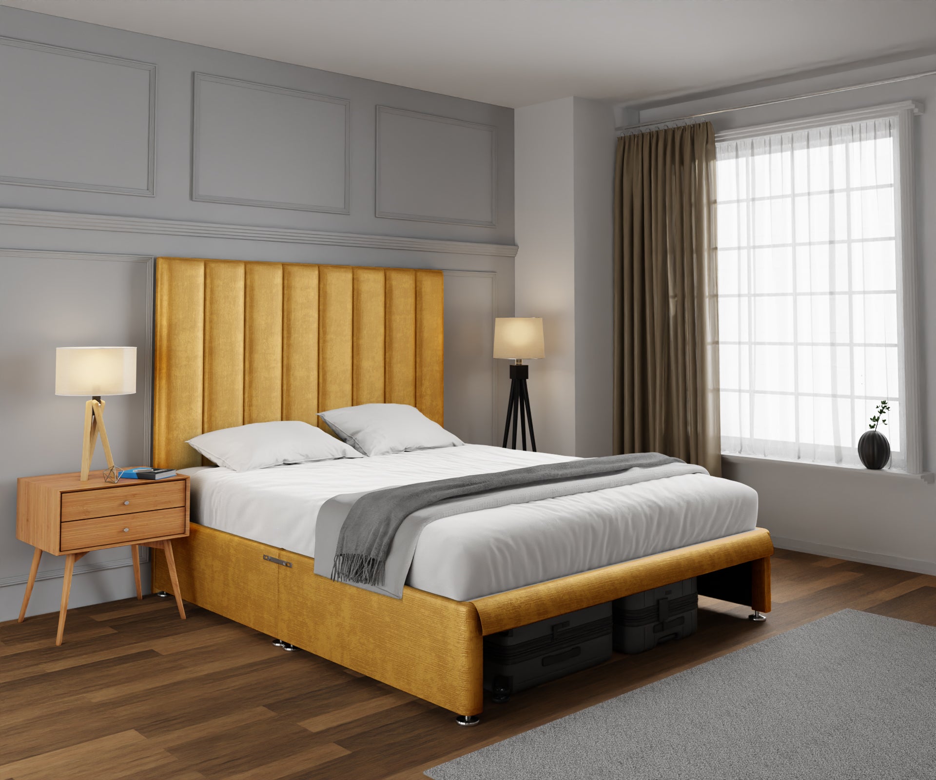Amelia Petite Line Open Storage Divan Bed Set