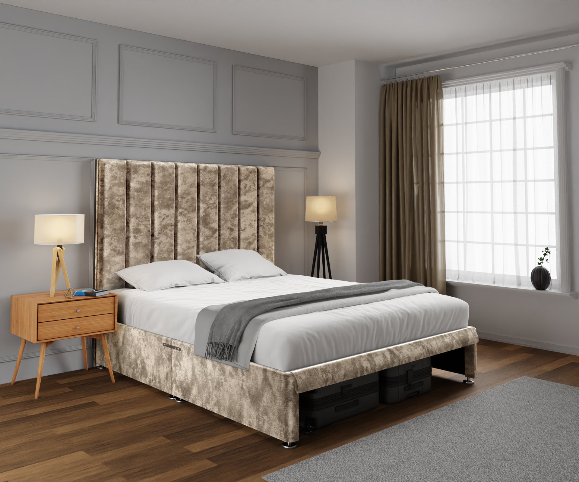 Amelia Petite Line Open Storage Divan Bed Set