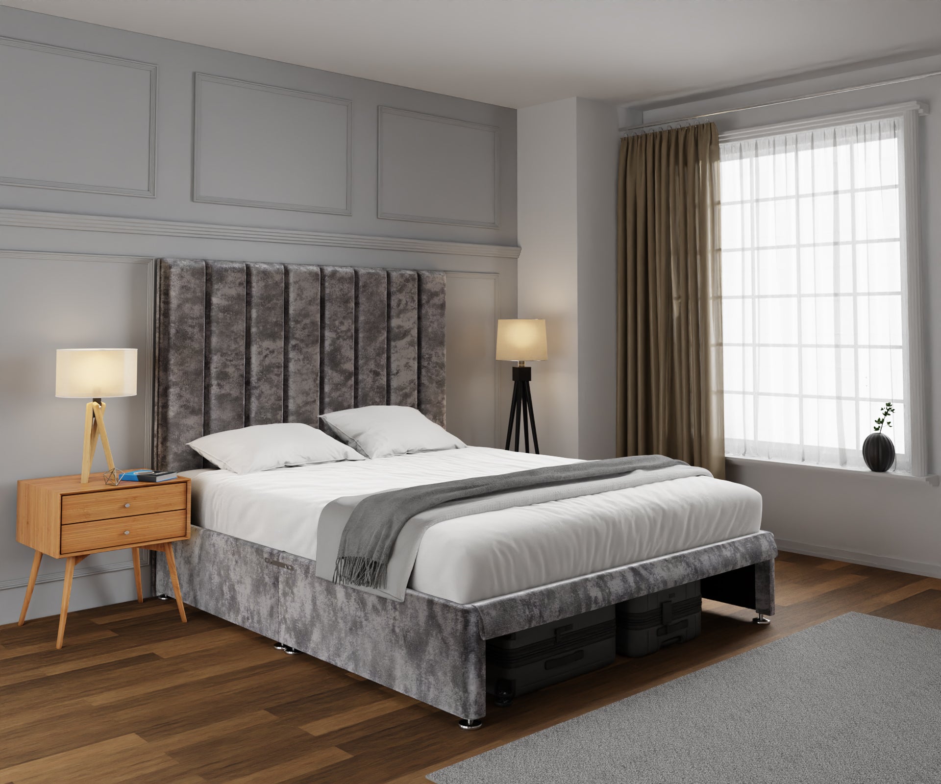 Amelia Petite Line Open Storage Divan Bed Set