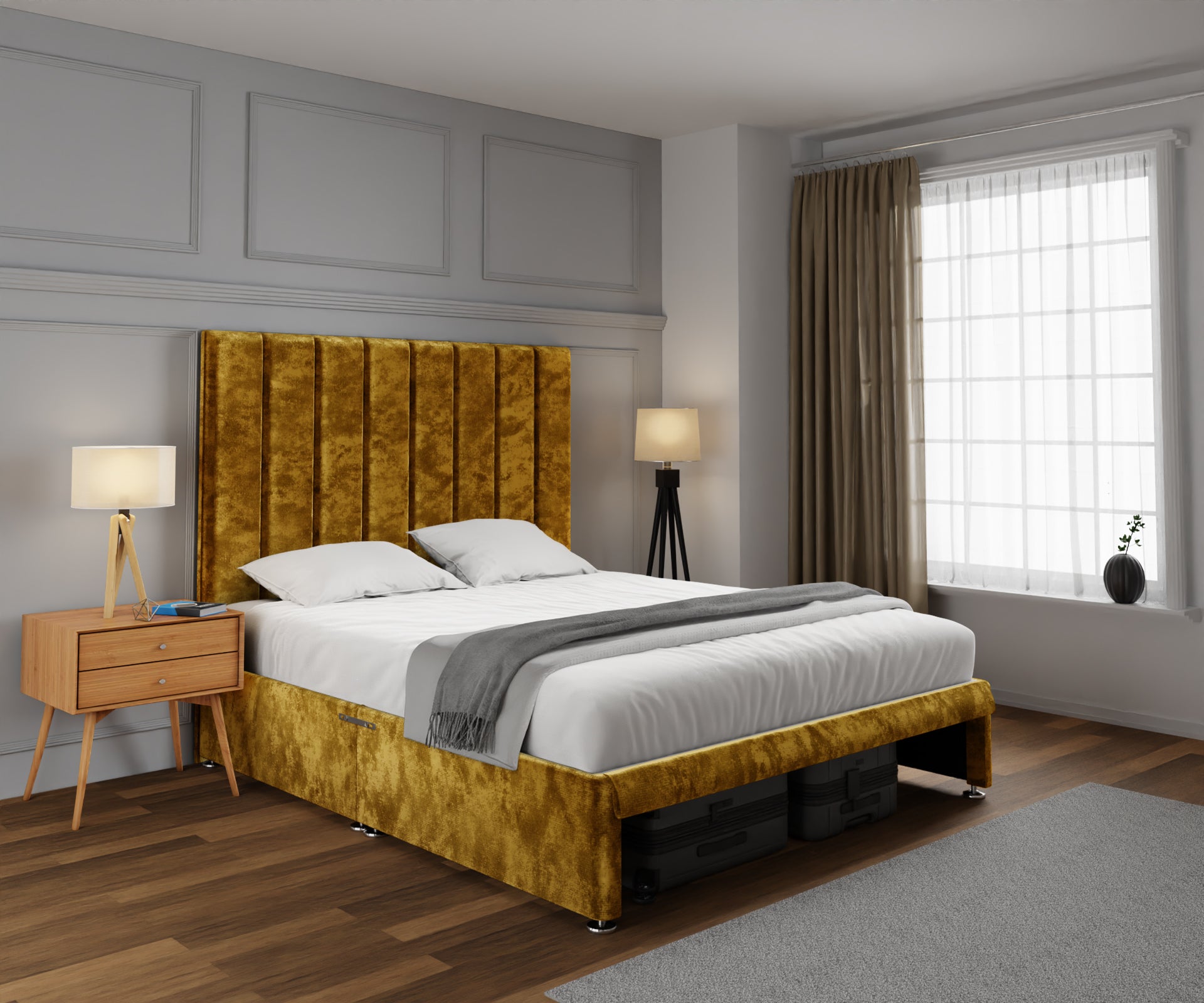 Amelia Petite Line Open Storage Divan Bed Set