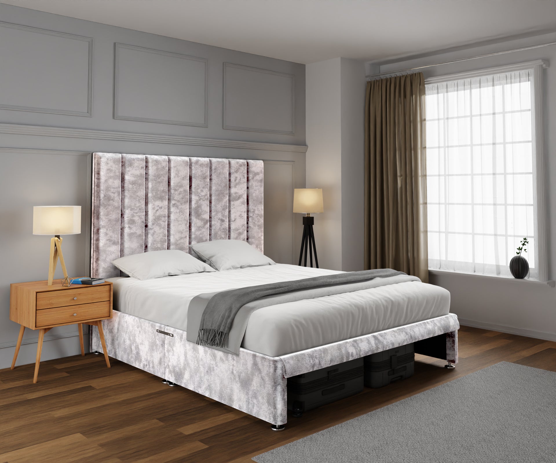 Amelia Petite Line Open Storage Divan Bed Set