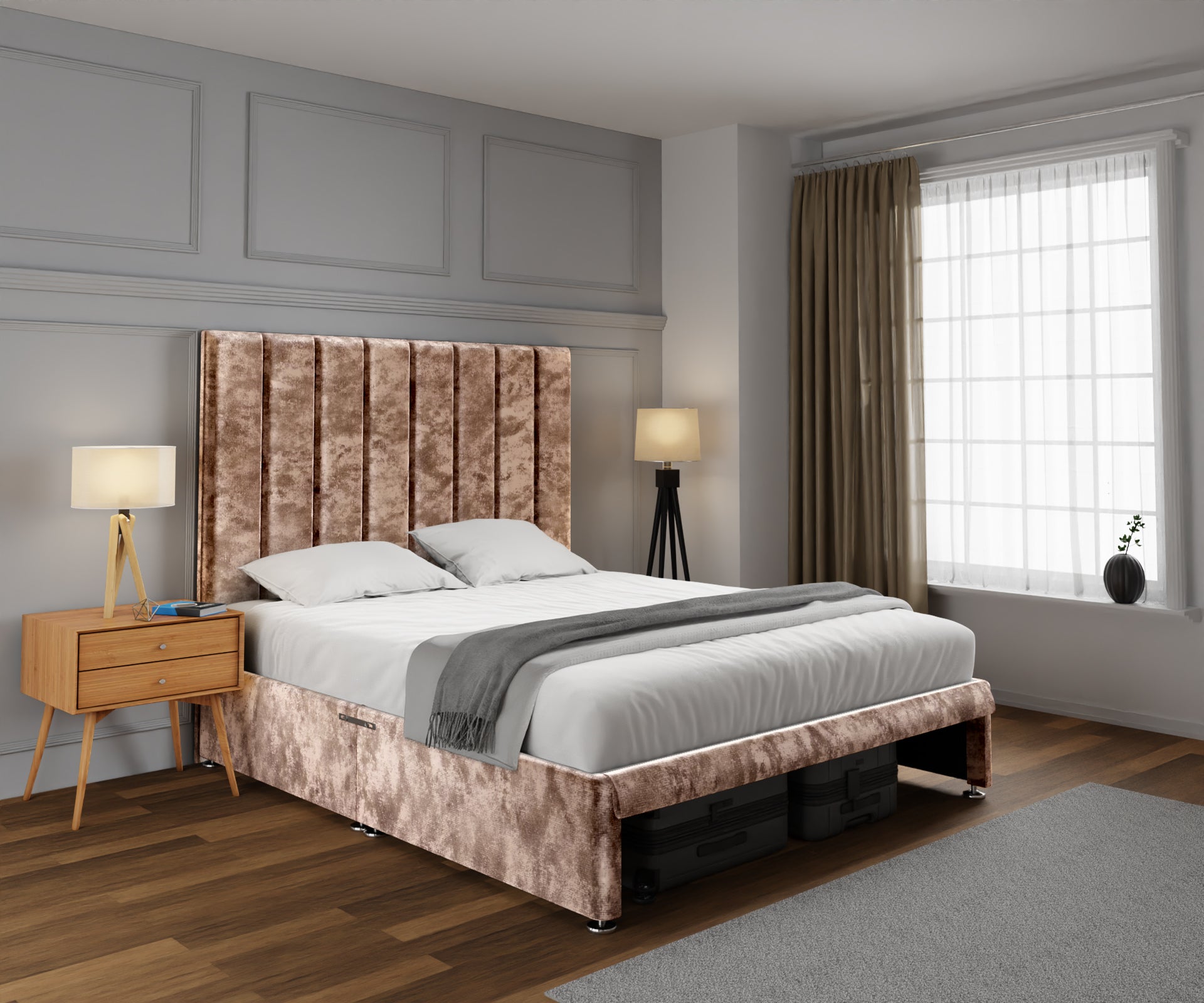 Amelia Petite Line Open Storage Divan Bed Set