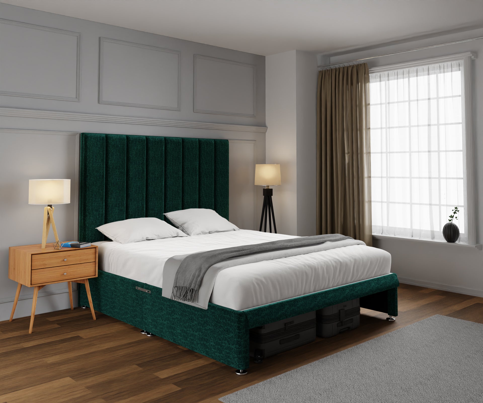 Amelia Petite Line Open Storage Divan Bed Set