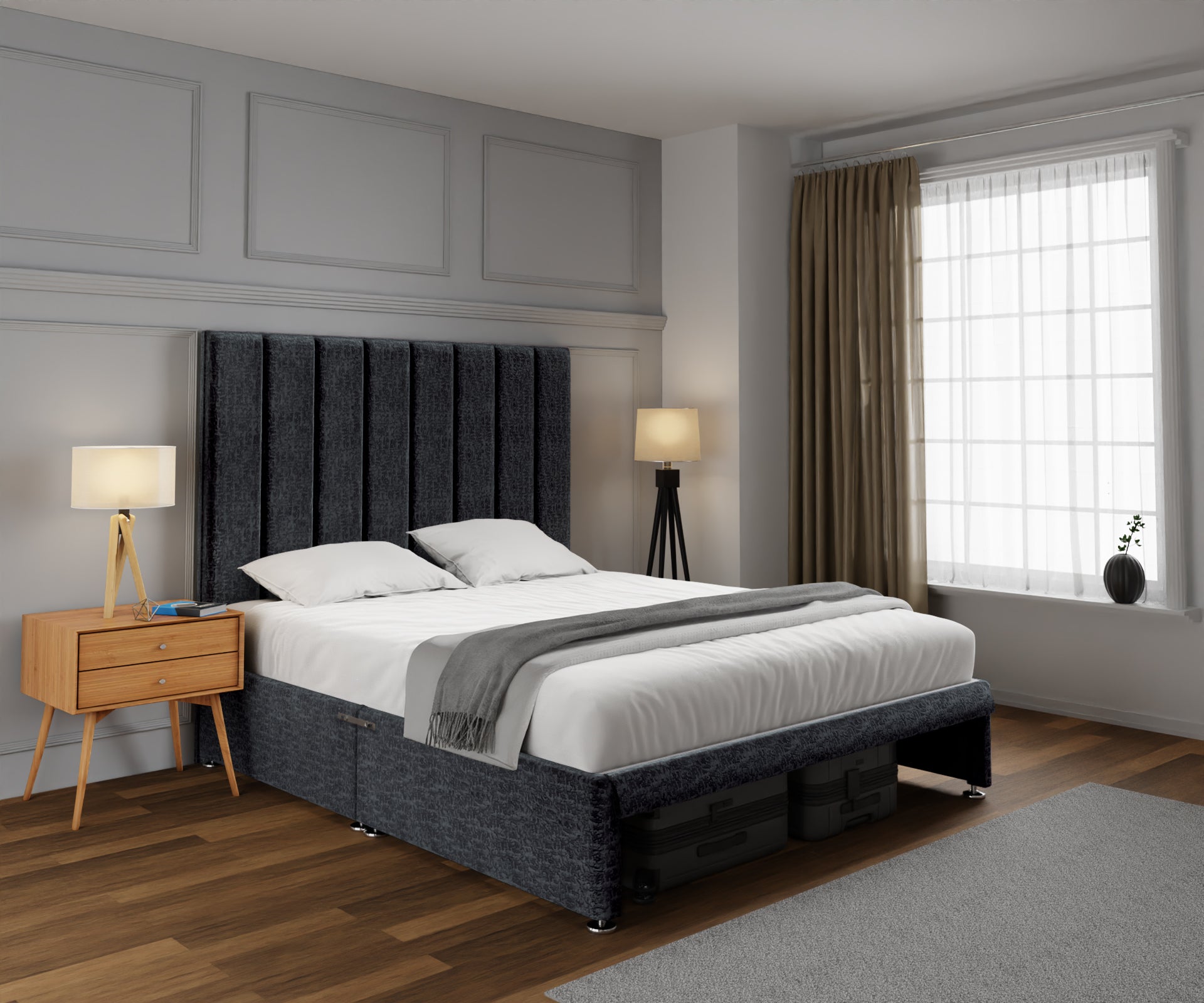 Amelia Petite Line Open Storage Divan Bed Set