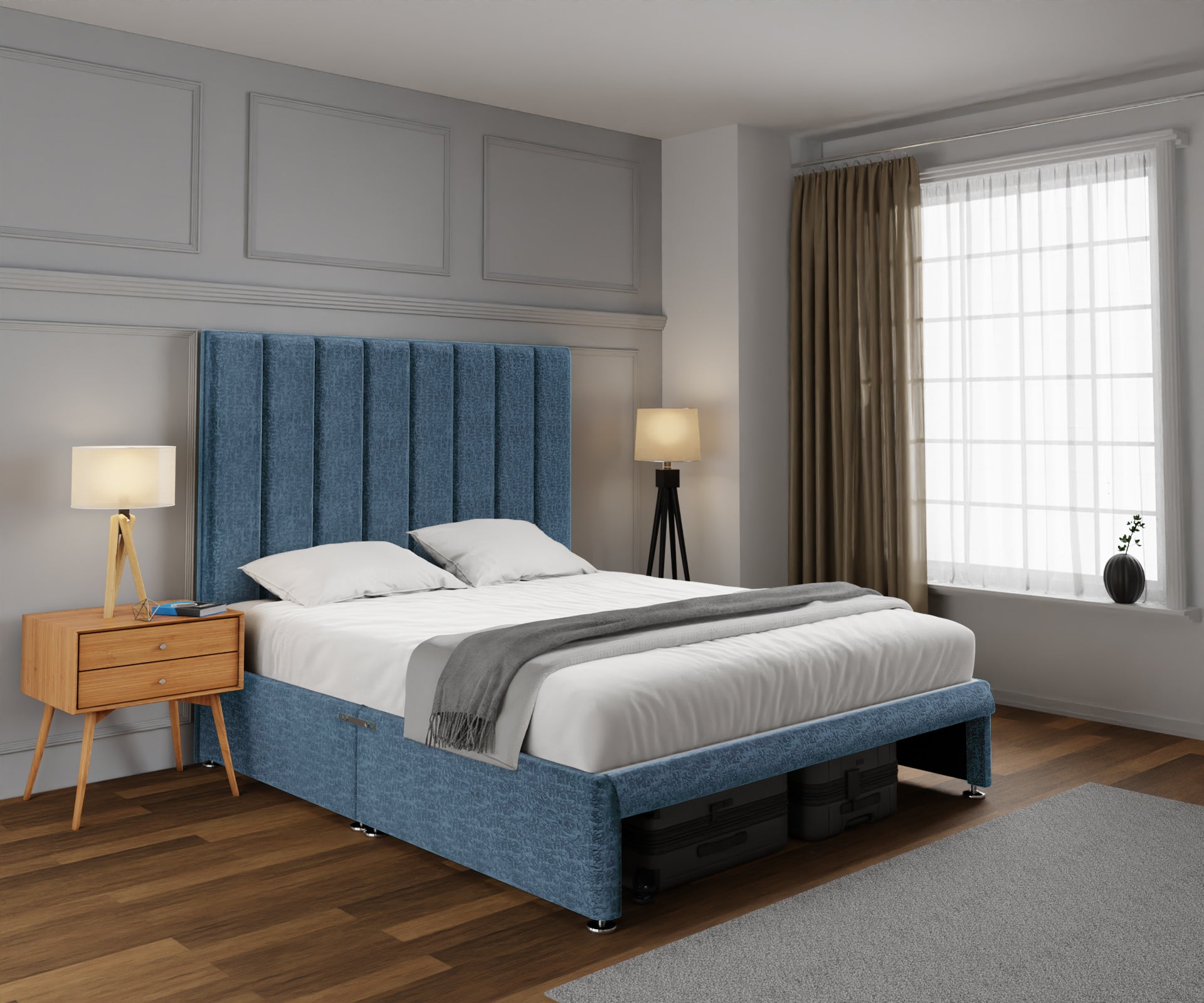 Amelia Petite Line Open Storage Divan Bed Set