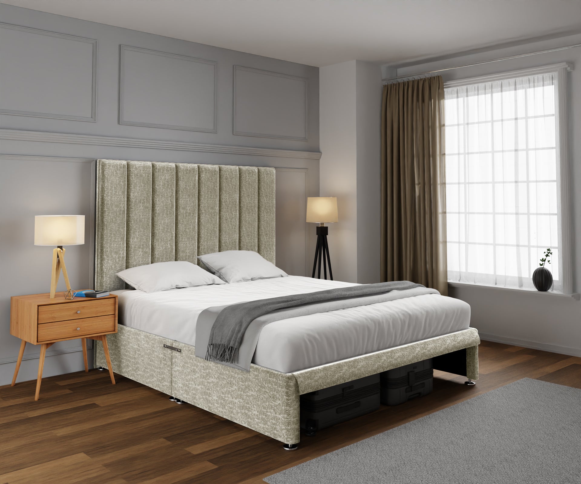 Amelia Petite Line Open Storage Divan Bed Set