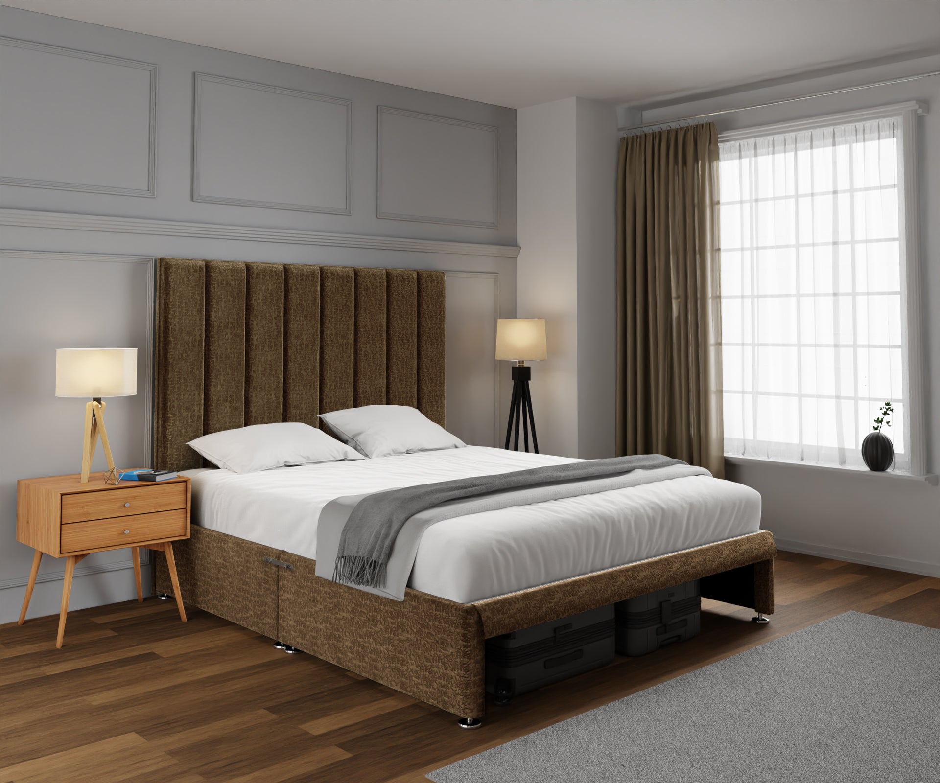 Amelia Petite Line Open Storage Divan Bed Set