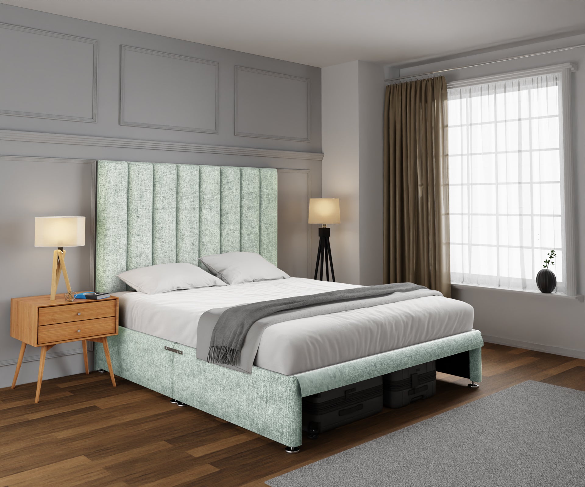 Amelia Petite Line Open Storage Divan Bed Set