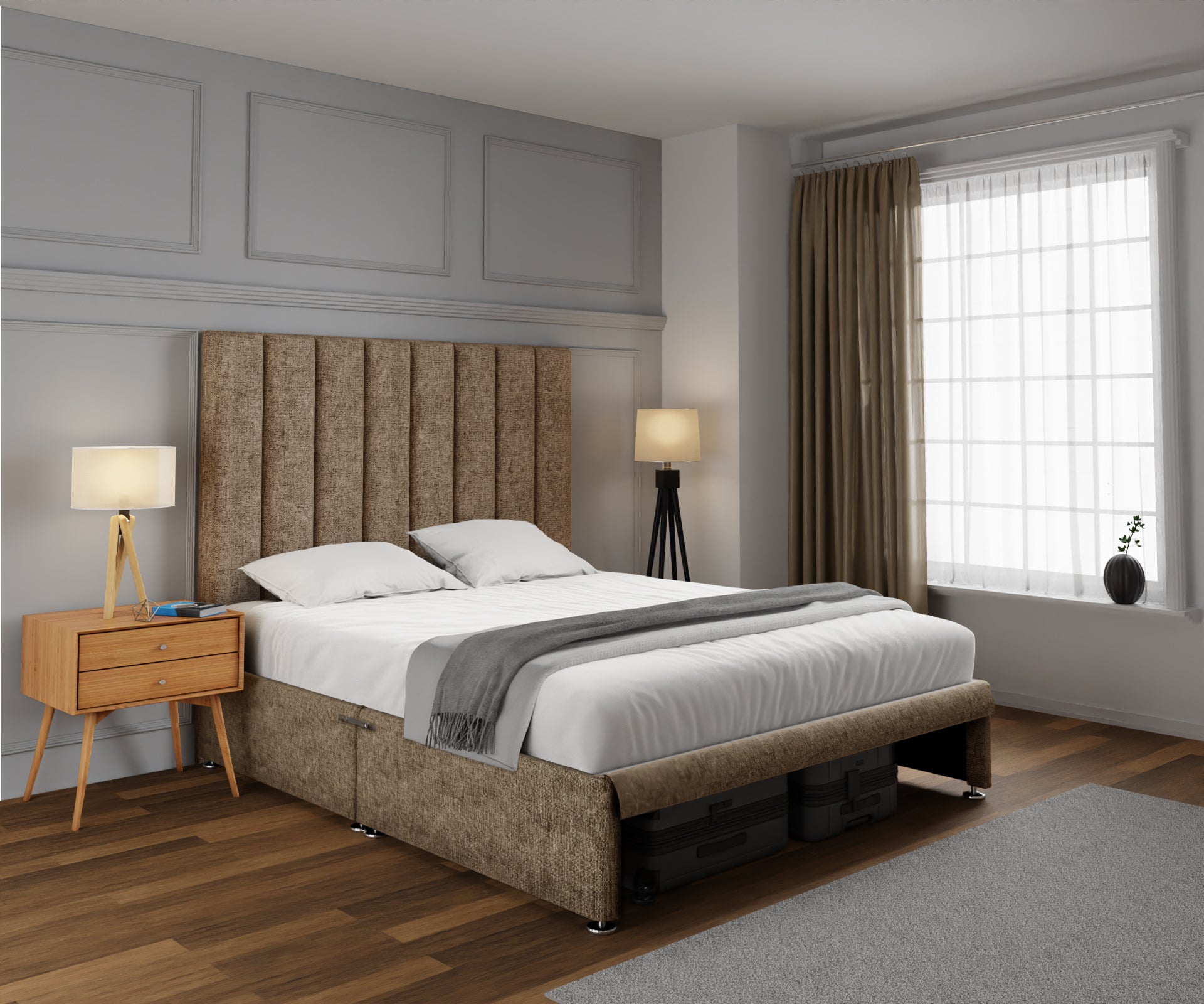 Amelia Petite Line Open Storage Divan Bed Set