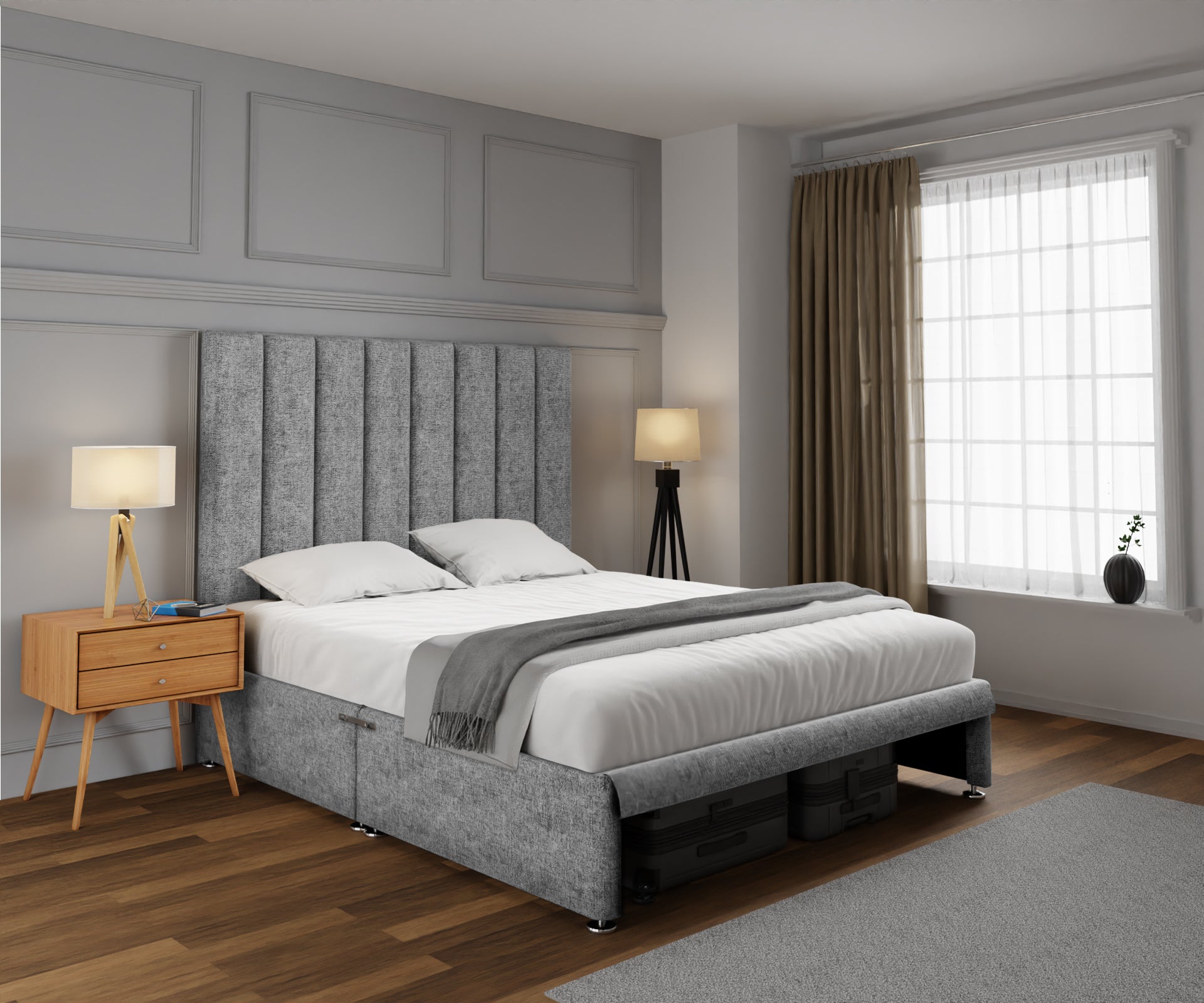Amelia Petite Line Open Storage Divan Bed Set