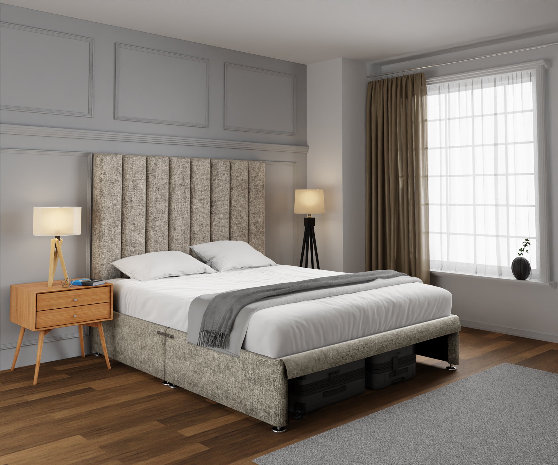 Amelia Petite Line Open Storage Divan Bed Set