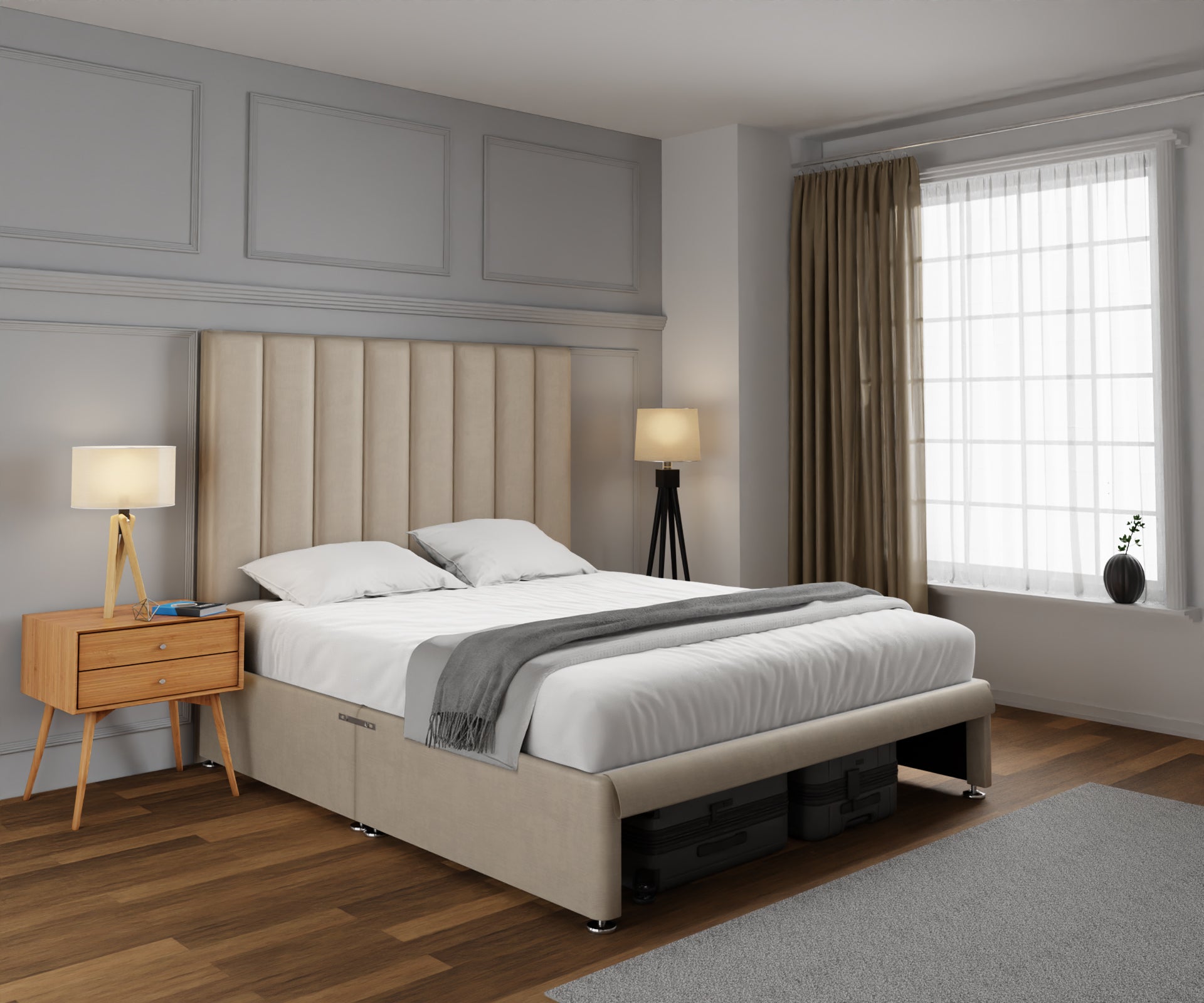 Amelia Petite Line Open Storage Divan Bed Set