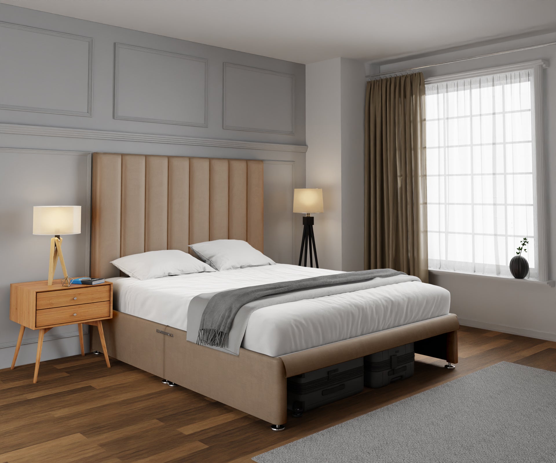 Amelia Petite Line Open Storage Divan Bed Set