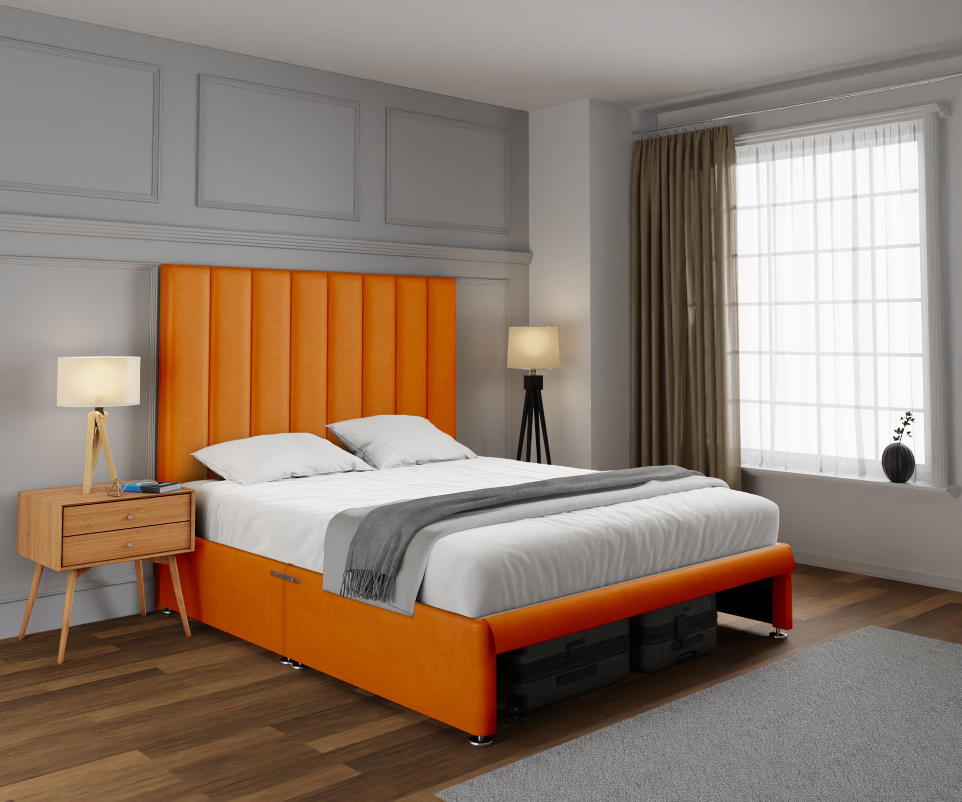 Amelia Petite Line Open Storage Divan Bed Set