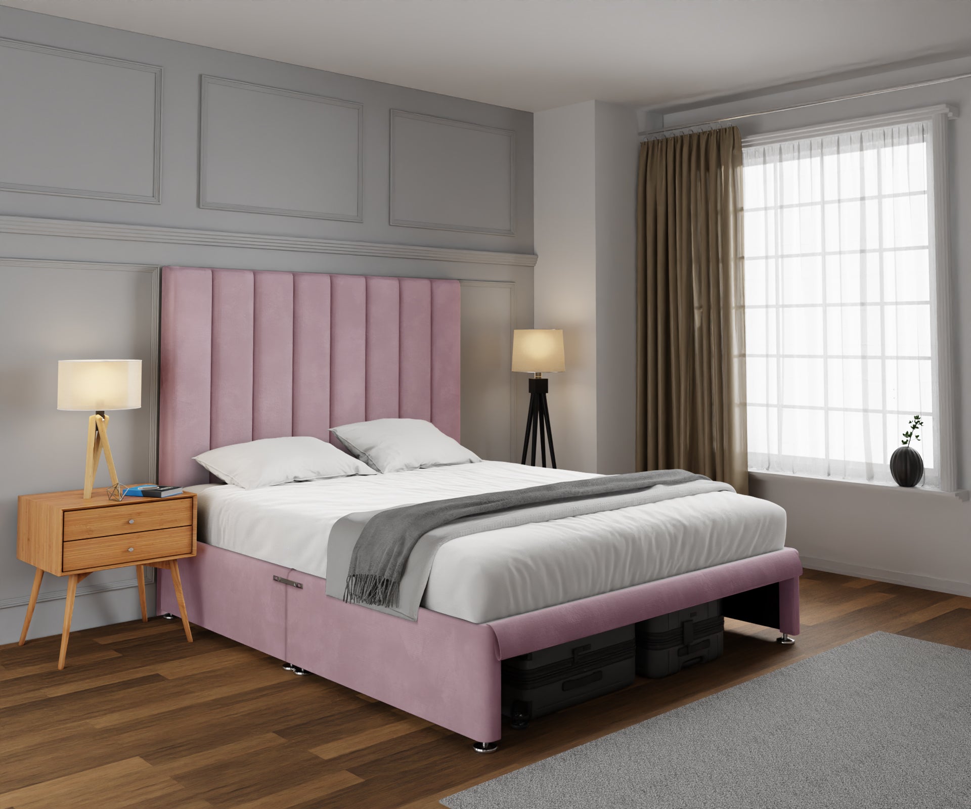 Amelia Petite Line Open Storage Divan Bed Set