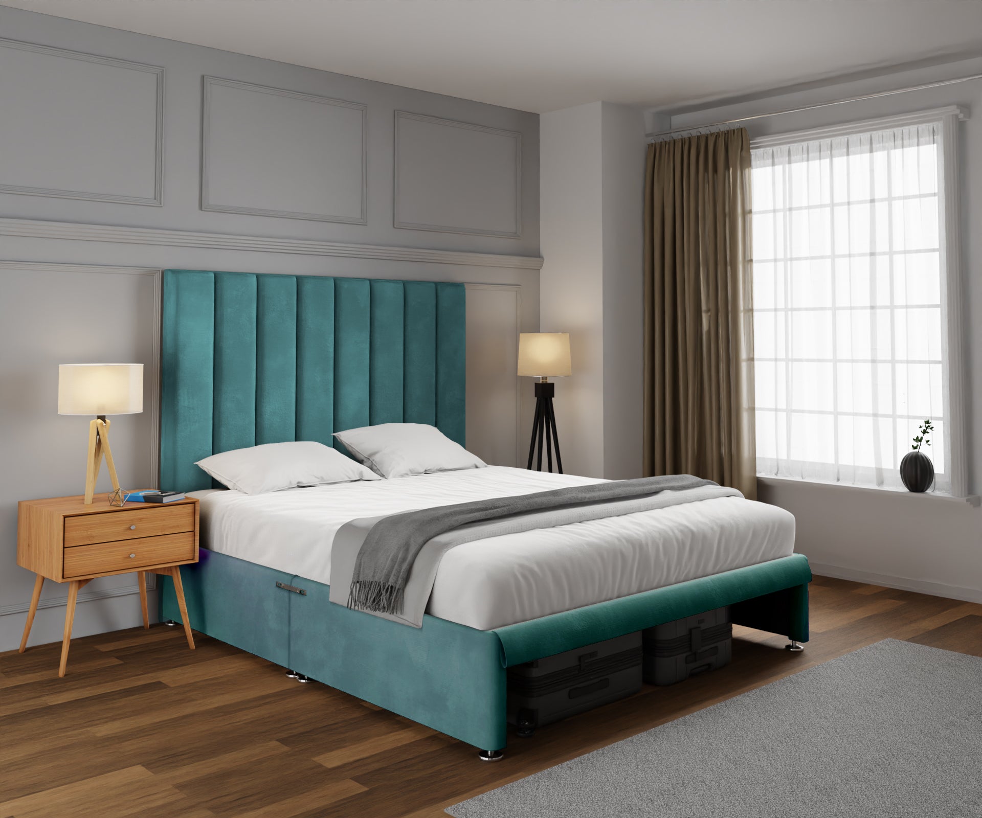 Amelia Petite Line Open Storage Divan Bed Set