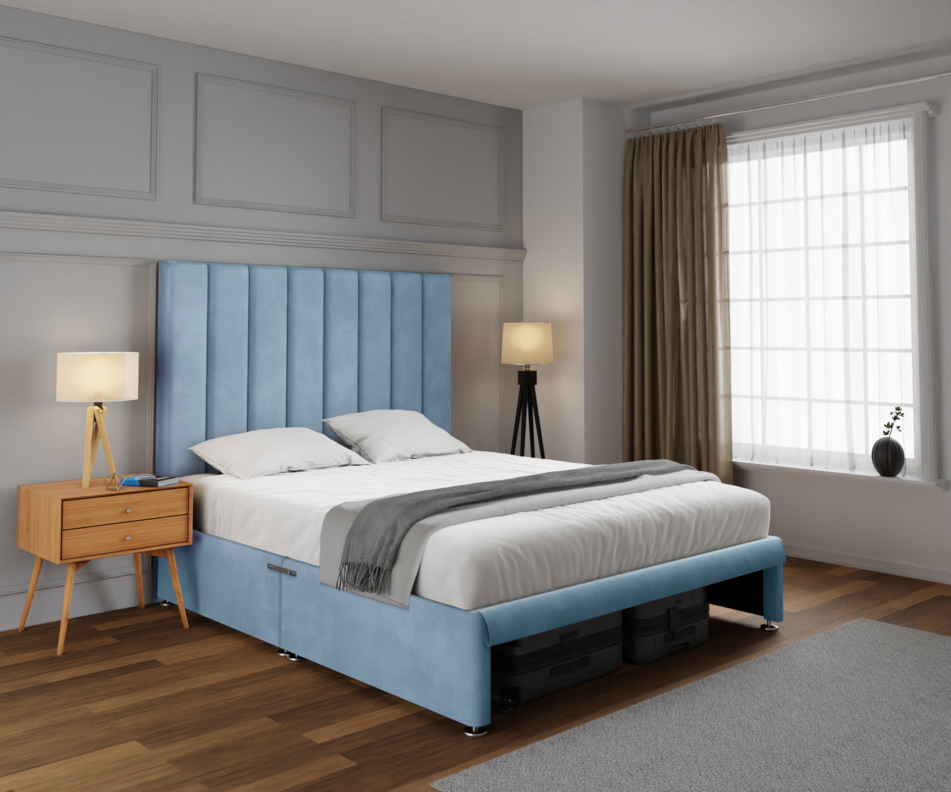 Amelia Petite Line Open Storage Divan Bed Set