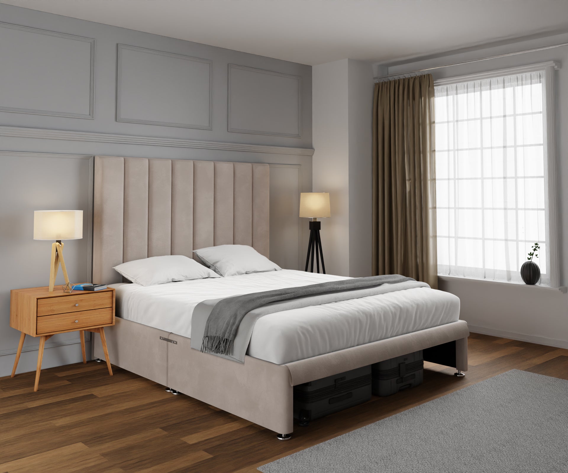 Amelia Petite Line Open Storage Divan Bed Set