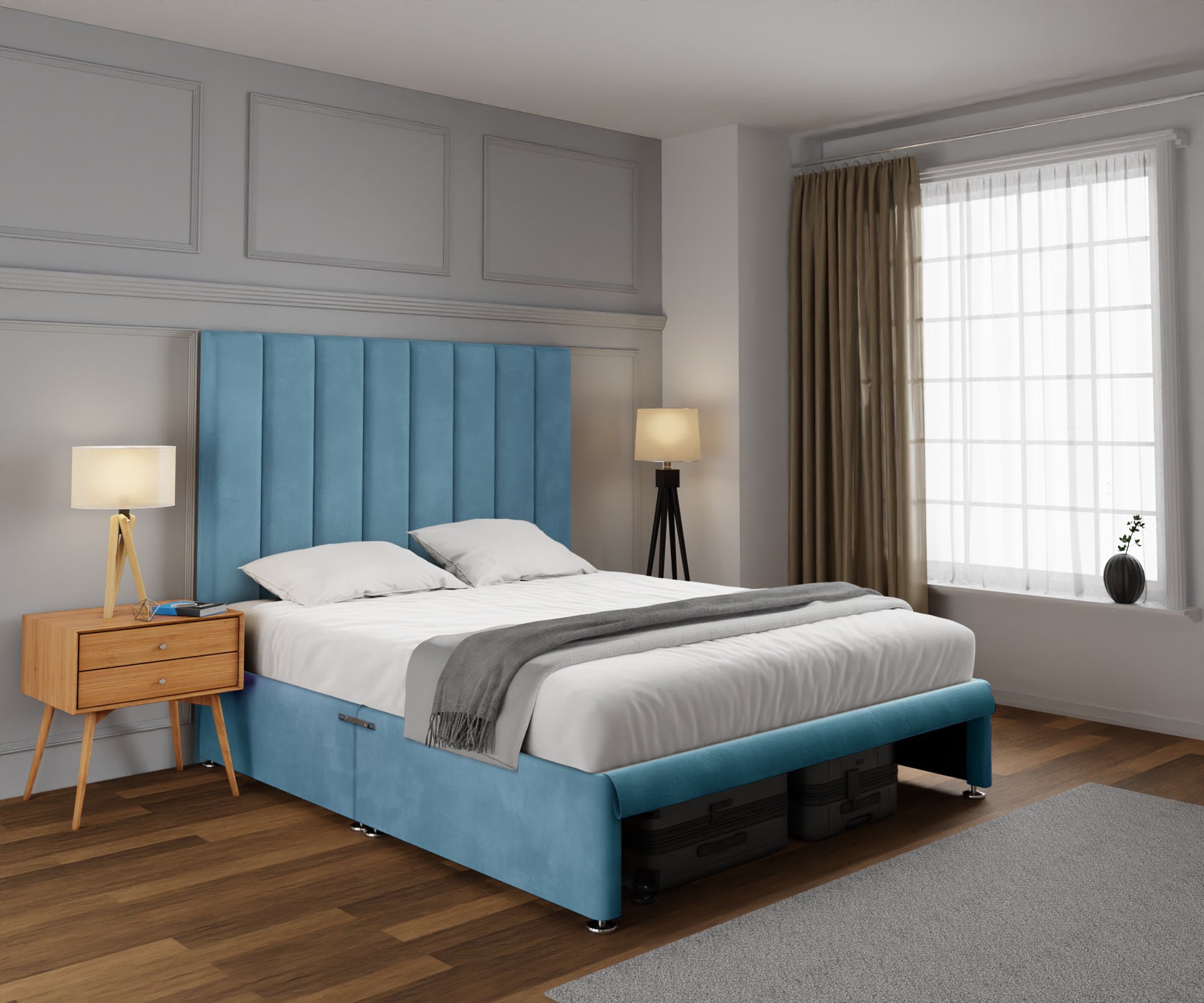 Amelia Petite Line Open Storage Divan Bed Set