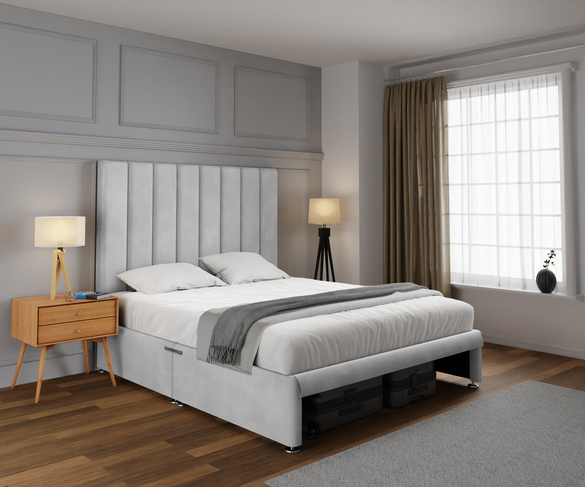 Amelia Petite Line Open Storage Divan Bed Set