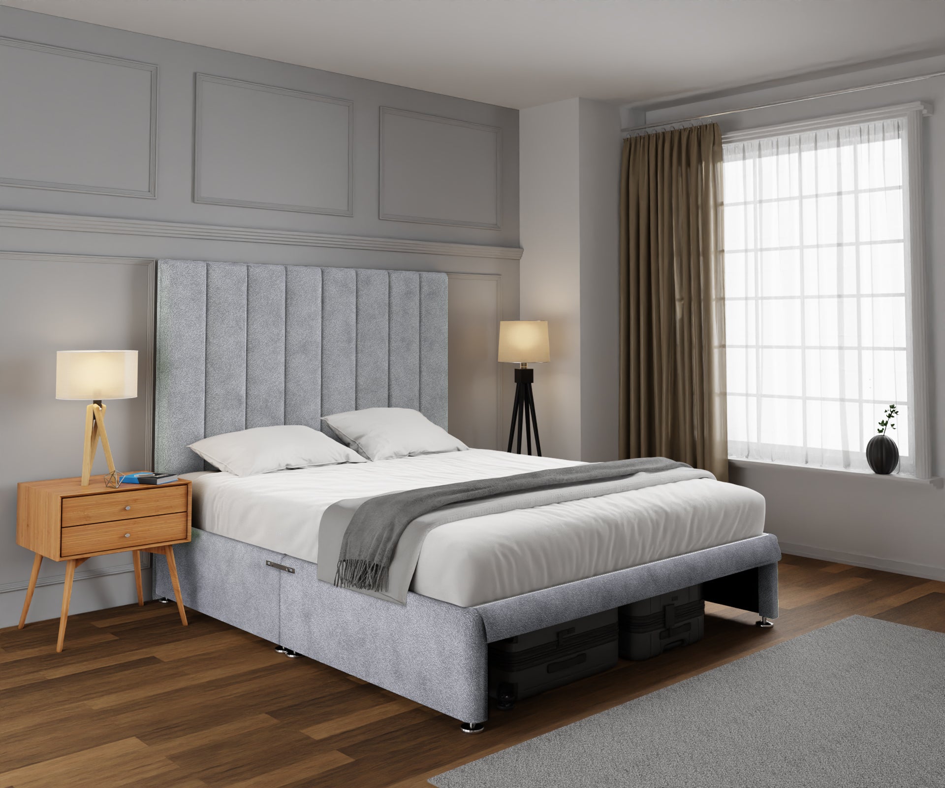 Amelia Petite Line Open Storage Divan Bed Set