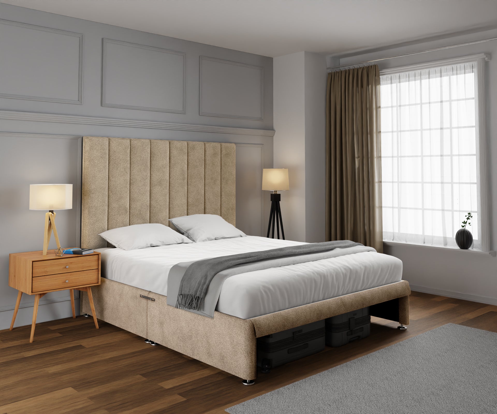 Amelia Petite Line Open Storage Divan Bed Set