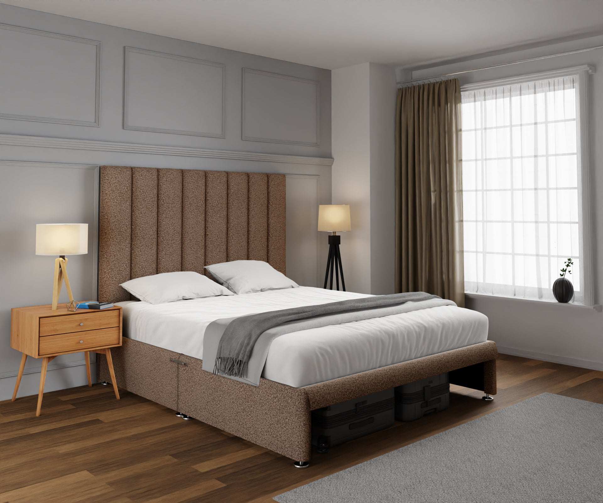 Amelia Petite Line Open Storage Divan Bed Set