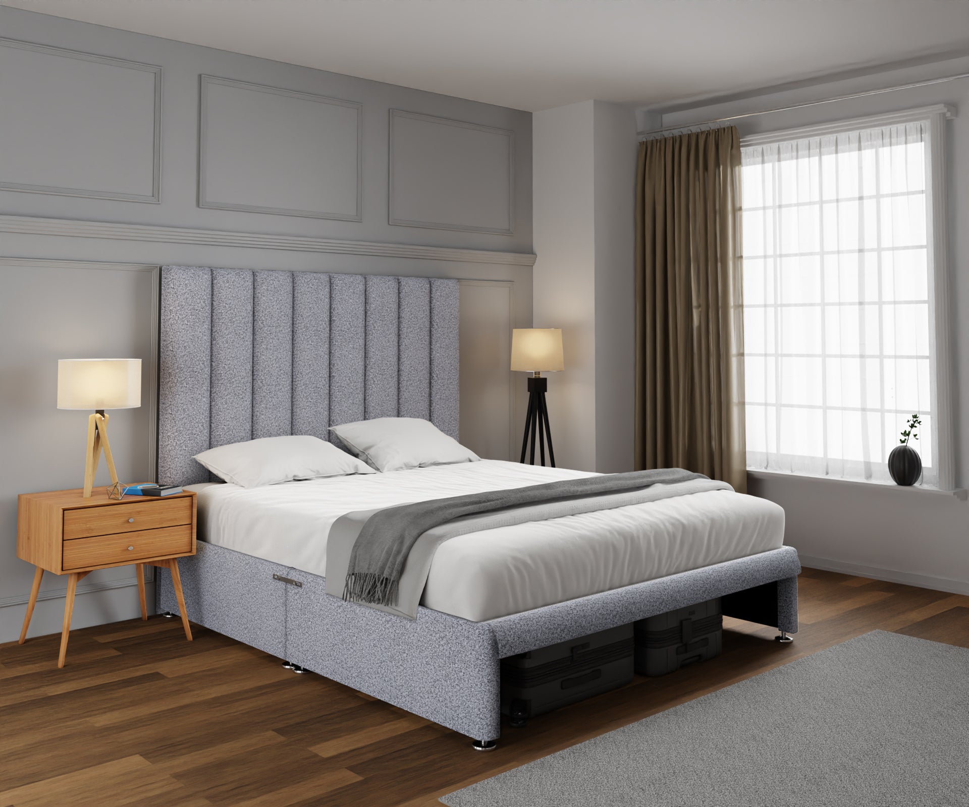 Amelia Petite Line Open Storage Divan Bed Set