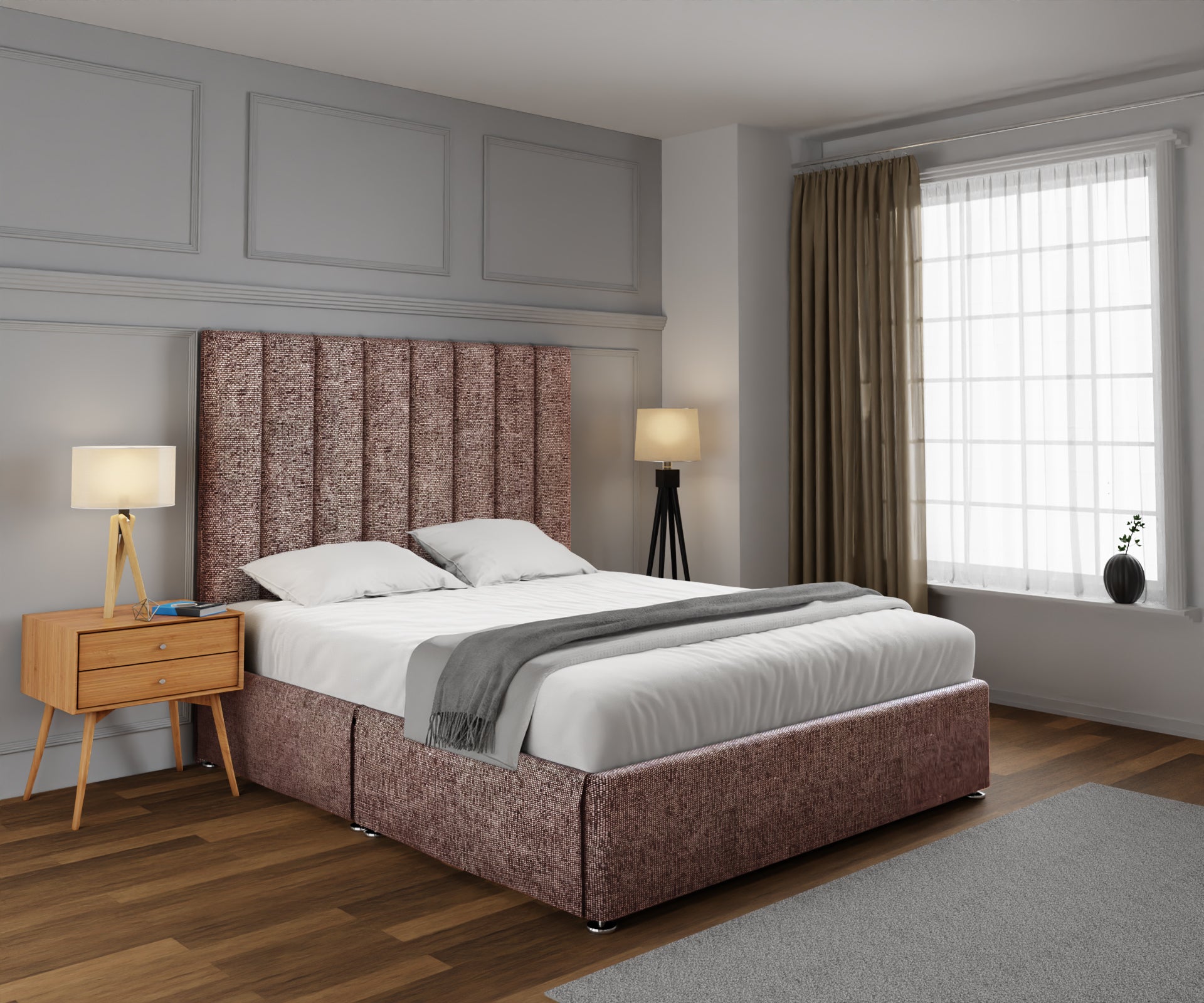 Amelia Petite Line Open Storage Divan Bed Set