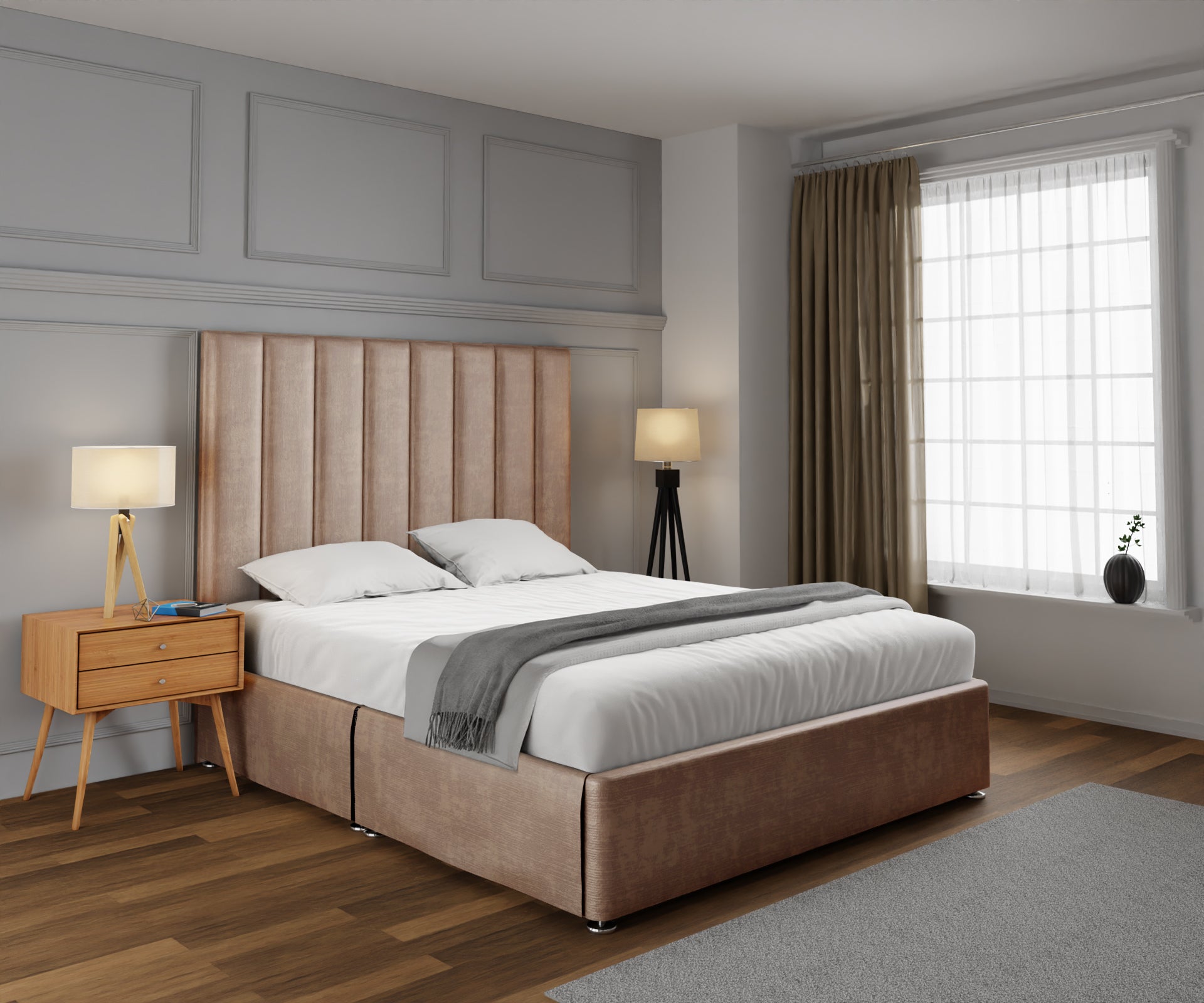 Amelia Petite Line Open Storage Divan Bed Set