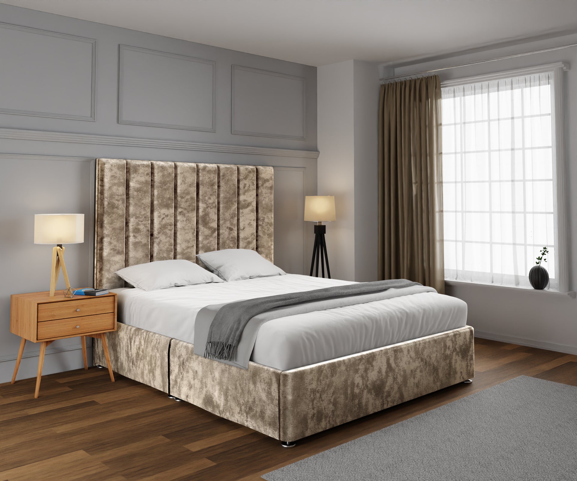 Amelia Petite Line Open Storage Divan Bed Set