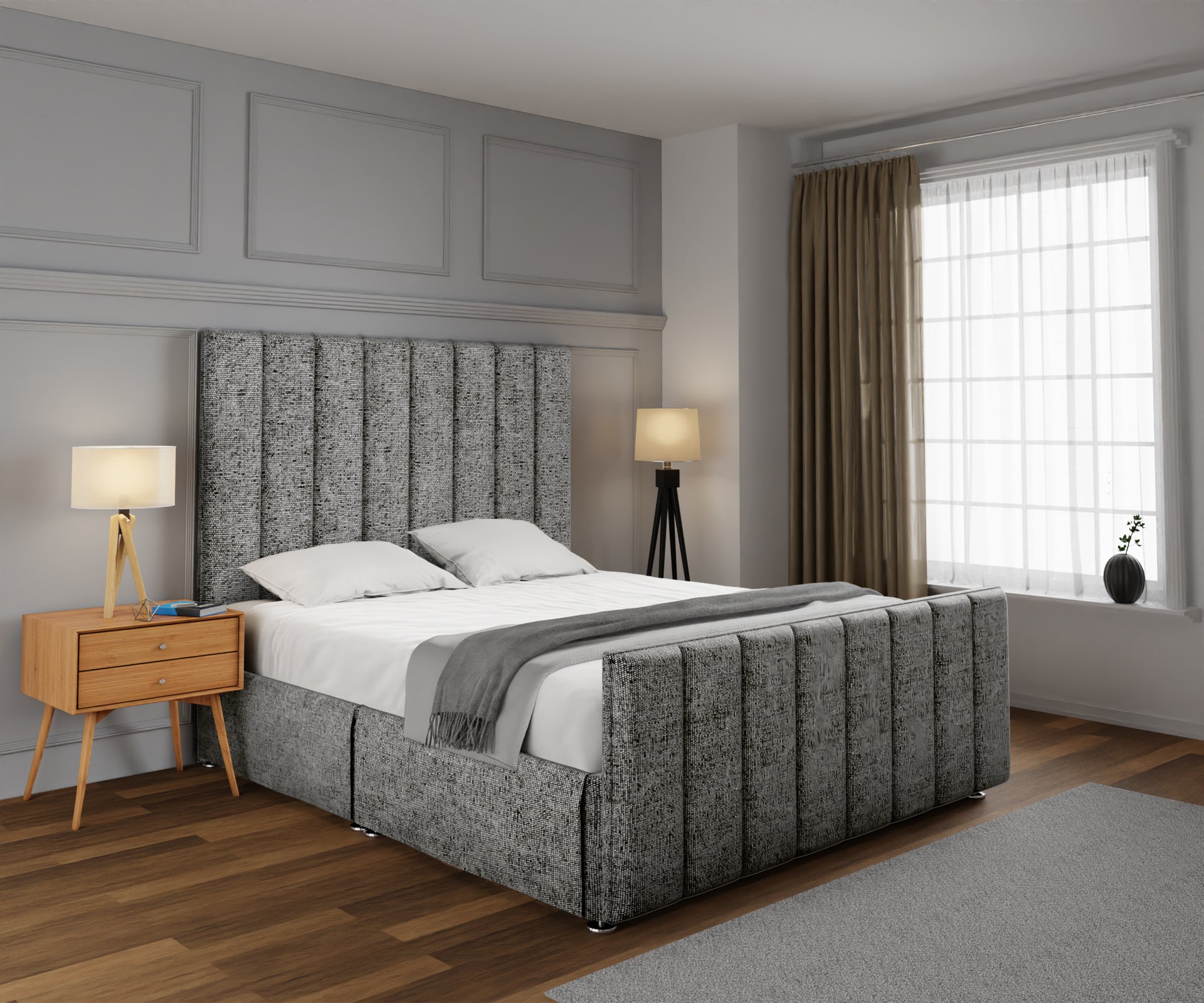 Amelia Petite Line Open Storage Bed Set With Footboard