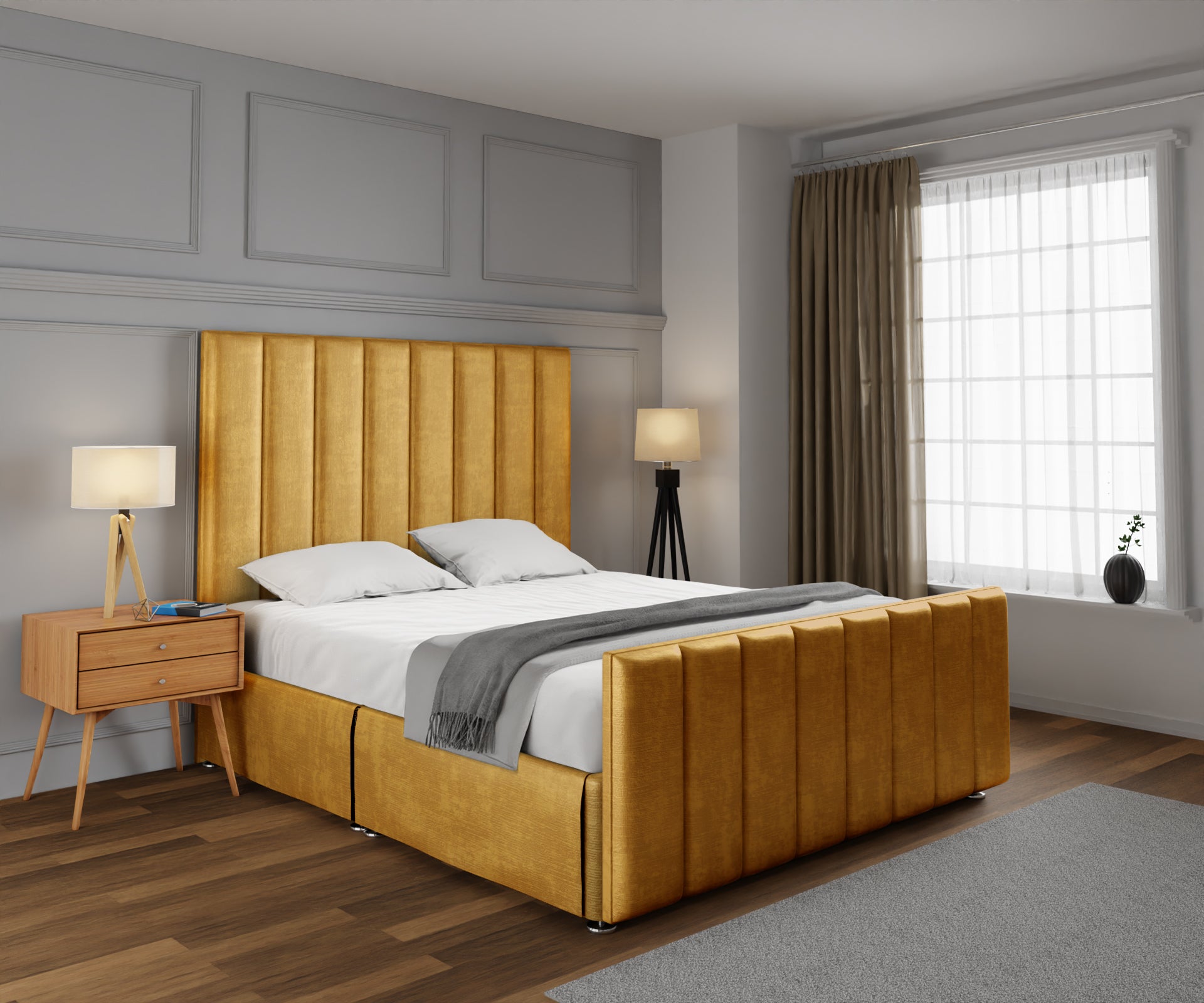 Amelia Petite Line Open Storage Bed Set With Footboard